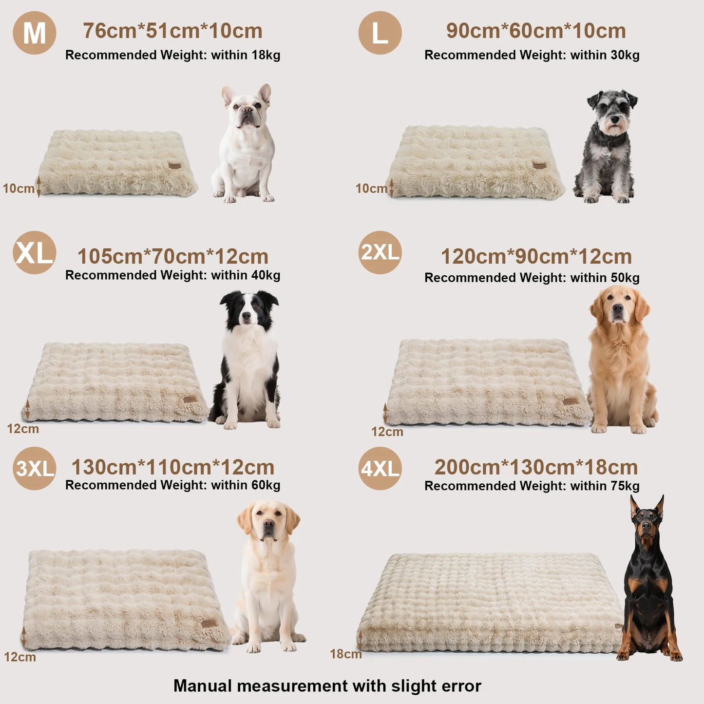 Ultra Plush Dog Bed Soft Pet Cushion Large Dog Crate Puppy Mattress Washable Mat by PawHaven