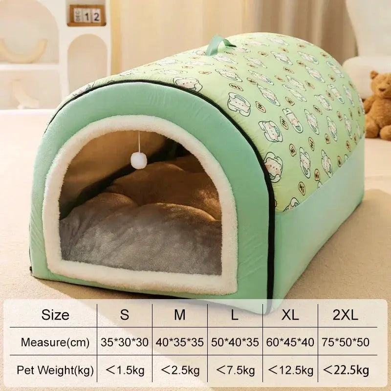 winter Dog Kennel Warm Dog House Mat Detachable Washable Dogs Bed Nest Deep Sleep Tent for Medium Large Dogs House dog Supplies by PawHaven