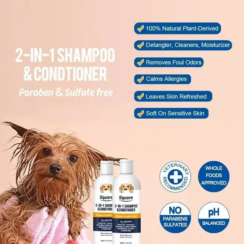 Puppy Shampoo And Conditioner 2 In 1 Natural Moisturizing Shampoo Moisturizing Dog Shampoo For Sensitive Skin PH Balanced by PawHaven