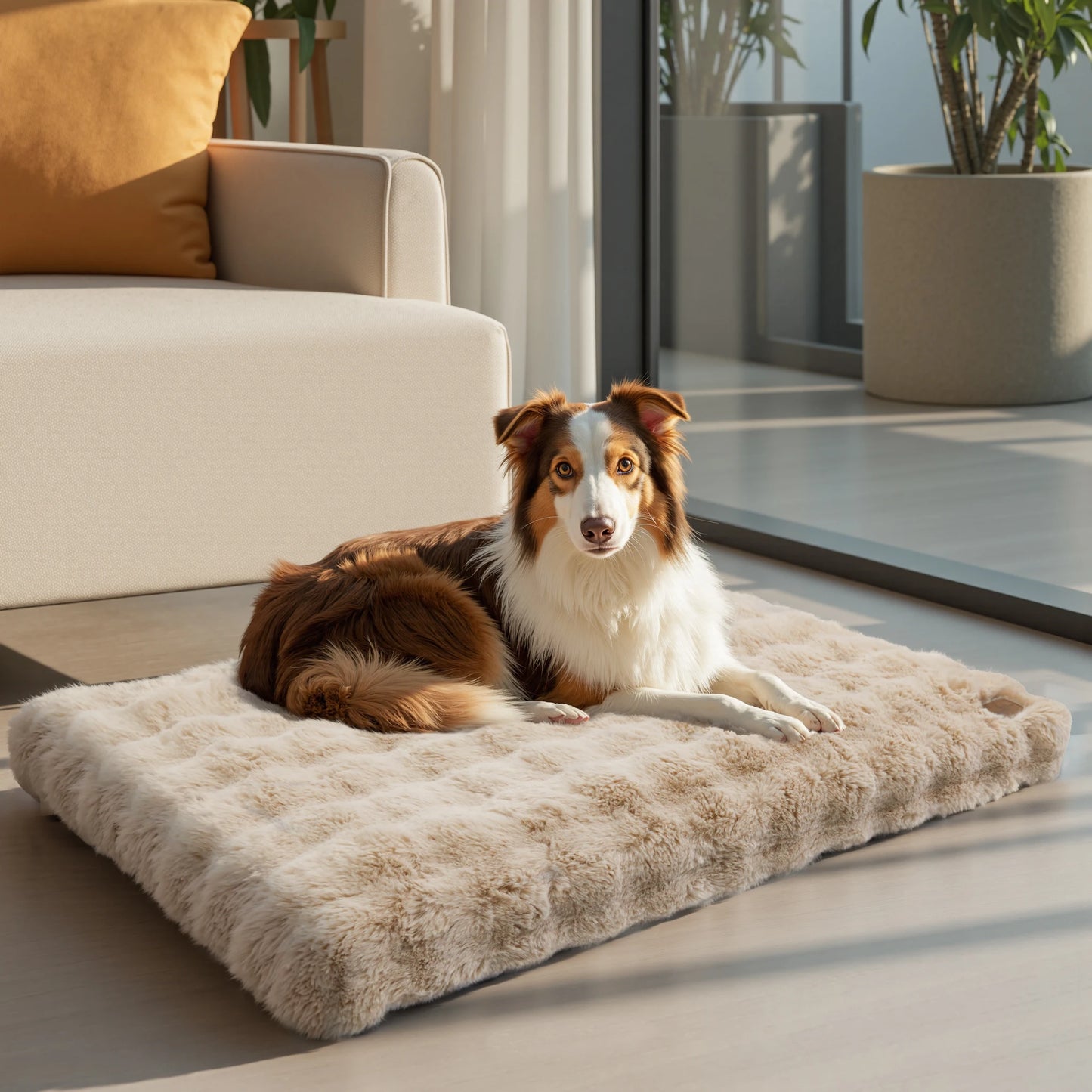 Ultra Plush Dog Bed Soft Pet Cushion Large Dog Crate Puppy Mattress Washable Mat by PawHaven