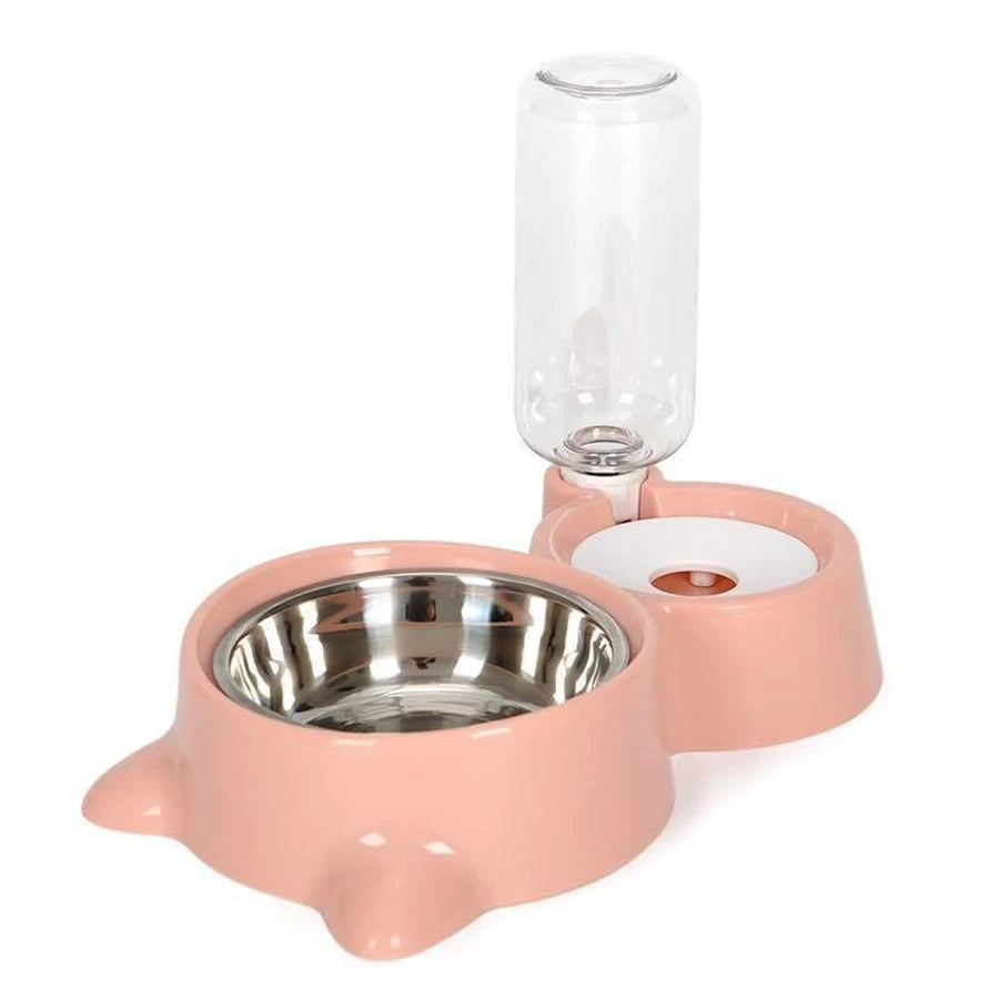 Dog Bowl, Cat Bowl, Anti-Spill Food Bowl, Automatic Feeding and Drinking Bowl Set for Pets by PawHaven