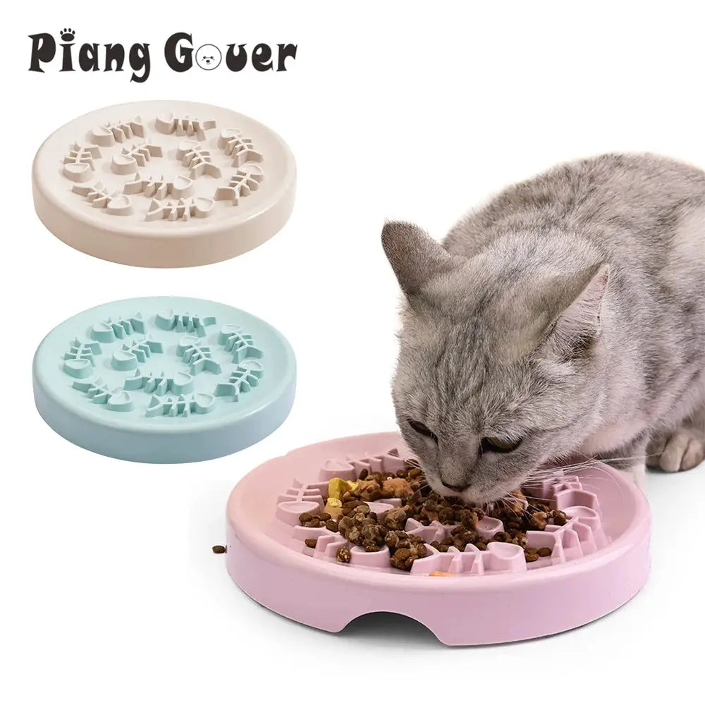 Fish Bone Dog Cat Bowl Anti Choking Slow Food Pet Bowl Pet Feeder Supplies by PawHaven