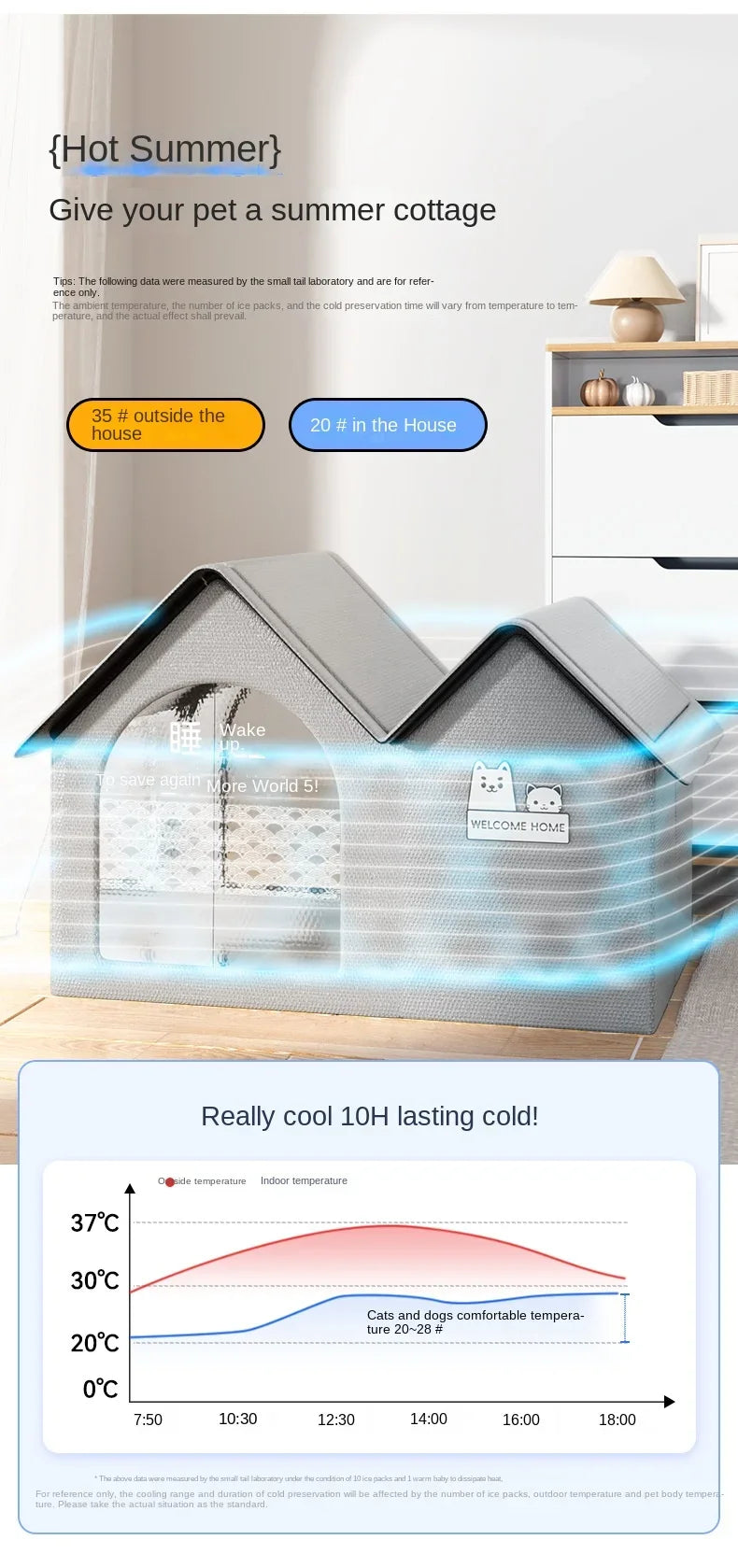 Cat Air Conditioning House Summer Cat Cooling Tool Nest Dog Ice House Dog Four Seasons Cat Pet Ice House by PawHaven