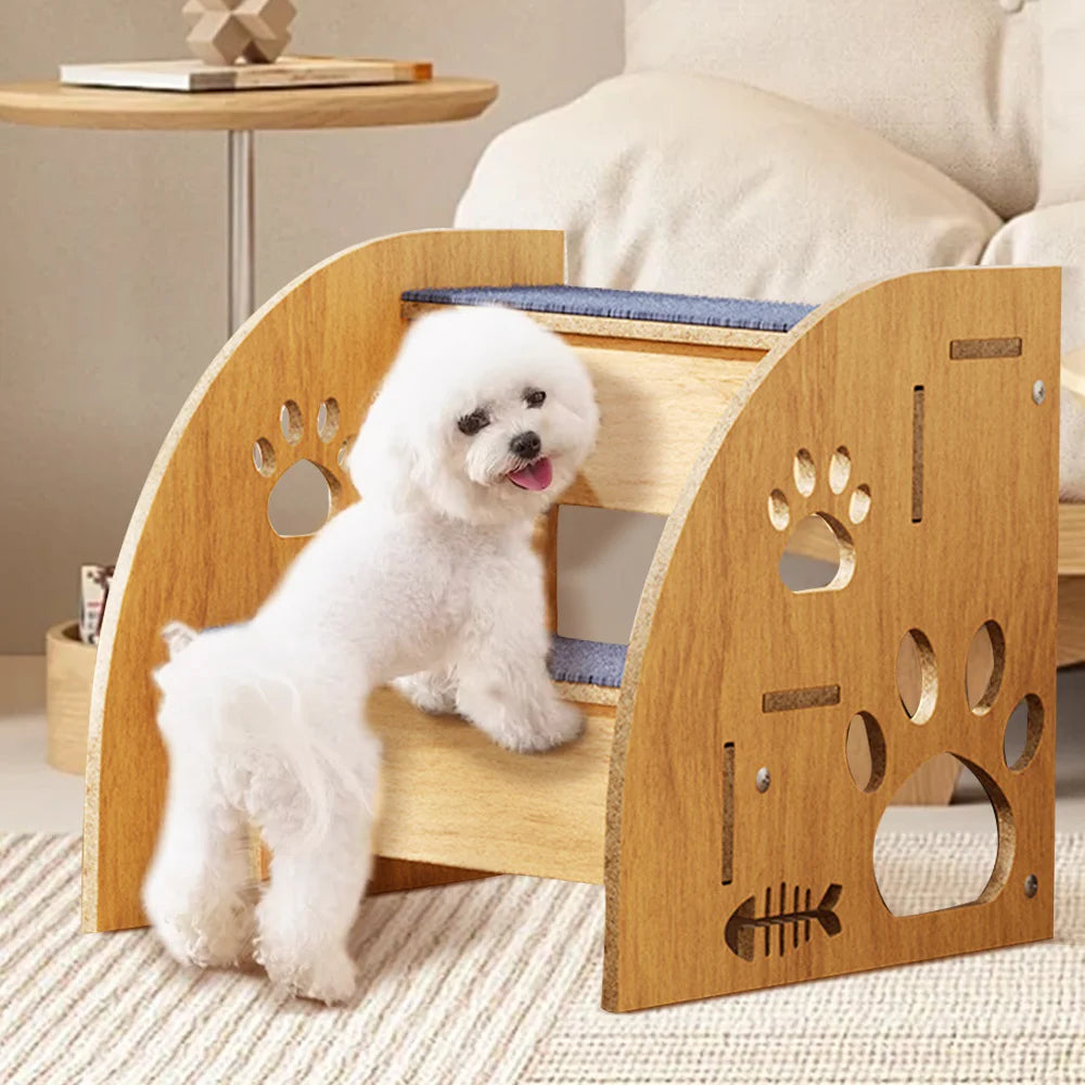 Training Step Ladder | Pet Steps Training | Pet Stairs | Indoor Pet Stairs | Dog Ramp | High Bed Climbing Dog Bed Steps Non-slip Wooden Dog Stairs For Large/medium/small Dogs & Cats Pet Supplies 30*34*30cm by PawHaven