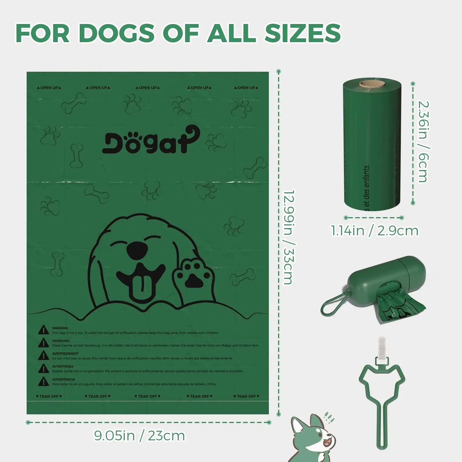 Dog Poop Bags with Dispenser - 540 Lavender Scented Waste Bags (36 Rolls) for Small/Large Dogs, Includes Carrier by PawHaven