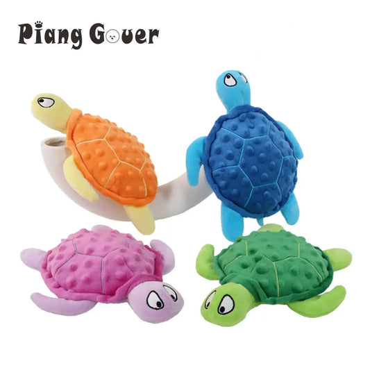 Turtle Squeak Dog Toy Sea Turtle Puppy Plush Pet Toy Play Interactive Supplies by PawHaven
