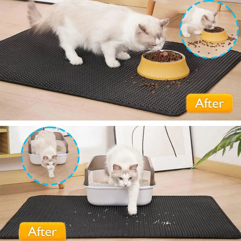 Pet Cat Litter Mat Waterproof Double Layer Cat Litter Trapping Pet Litter Box Mat Clean Pad Products For Cats Accessories by PawHaven