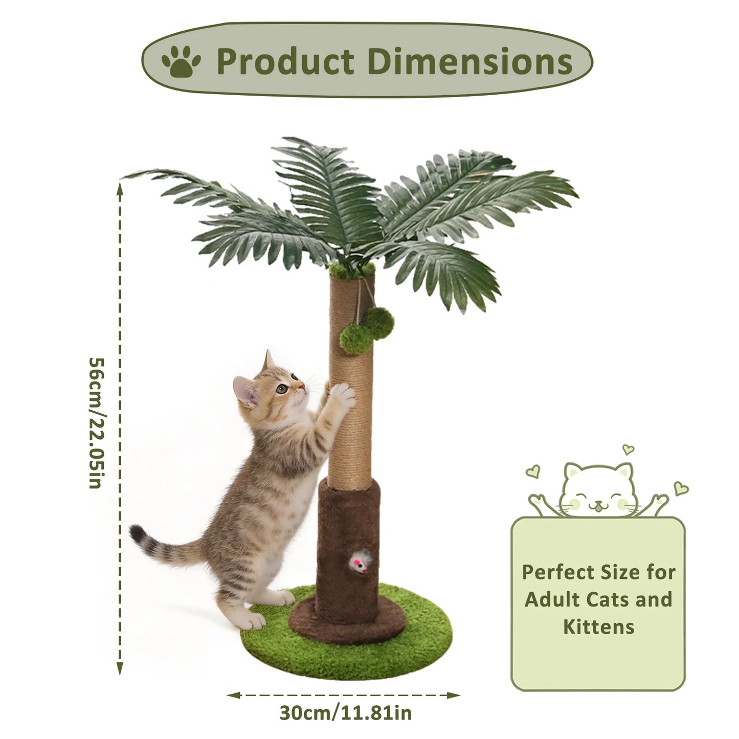 Premium Sisal Tree Cat Scratcher With Toys by PawHaven