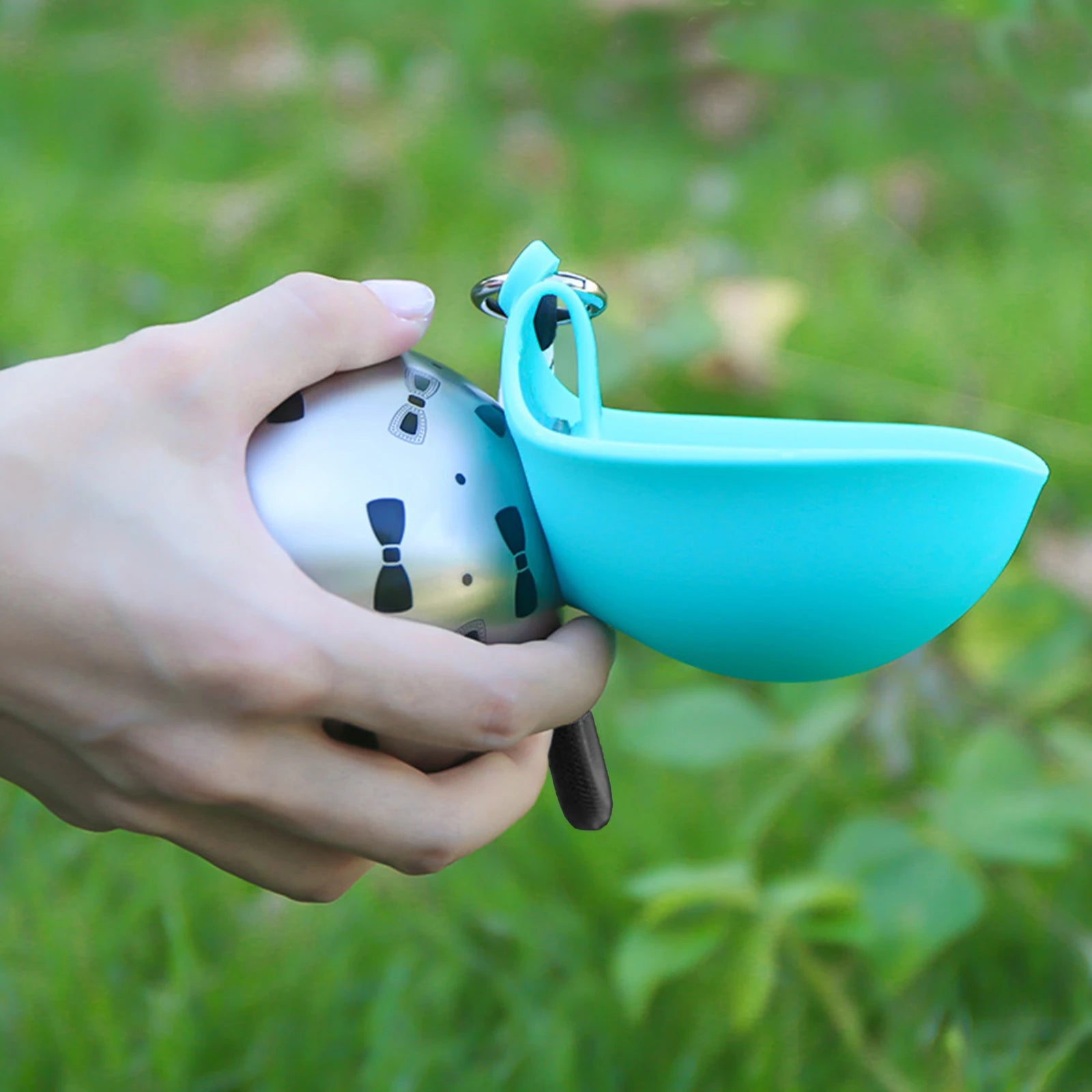 2-In-1 Dog Water Bottle with Silicone Bowl Foldable Pet Water Bottle No-Spill Stainless Steel Ideal for Walking Hiking & Travel by PawHaven
