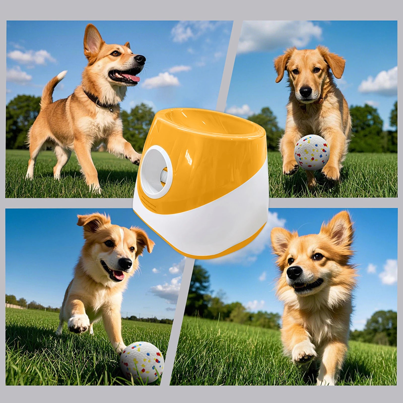Automatic Dog Ball with 3 Distance for Medium & Small Dogs (Orange) by PawHaven