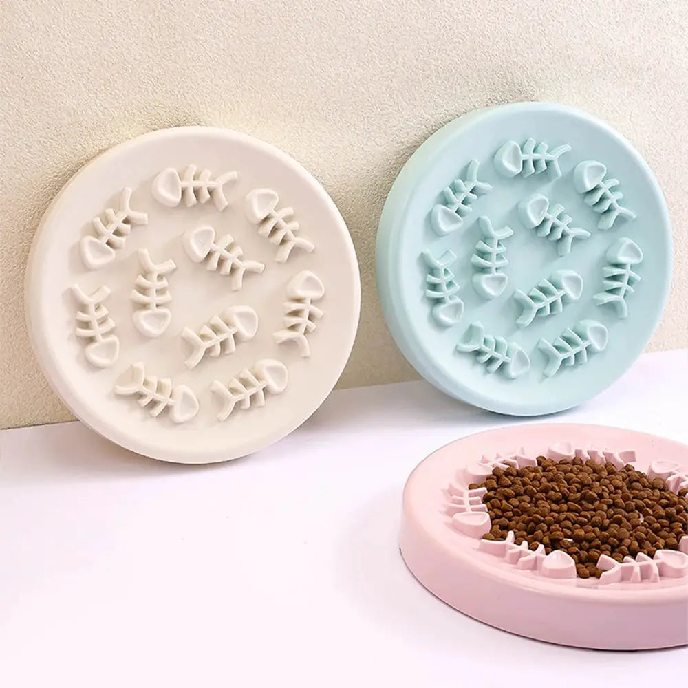 Fish Bone Dog Cat Bowl Anti Choking Slow Food Pet Bowl Pet Feeder Supplies by PawHaven