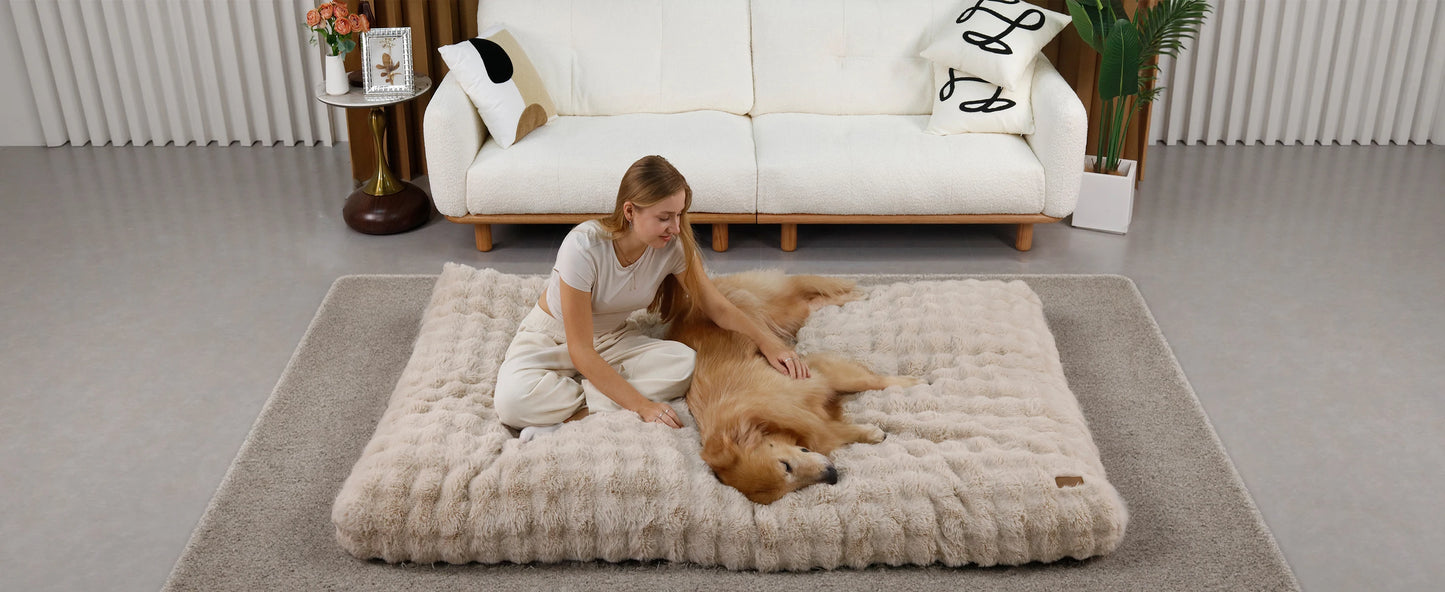 Ultra Plush Dog Bed Soft Pet Cushion Large Dog Crate Puppy Mattress Washable Mat by PawHaven