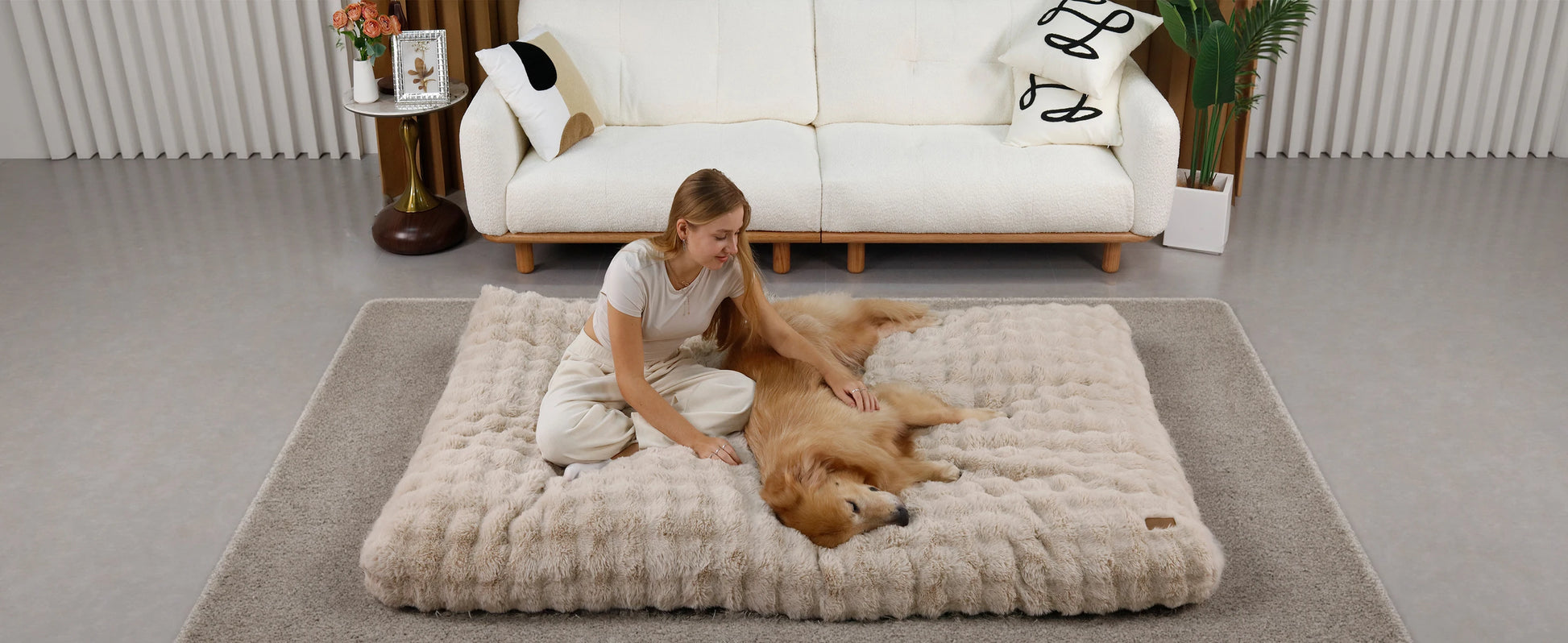 Ultra Plush Dog Bed Soft Pet Cushion Large Dog Crate Puppy Mattress Washable Mat by PawHaven