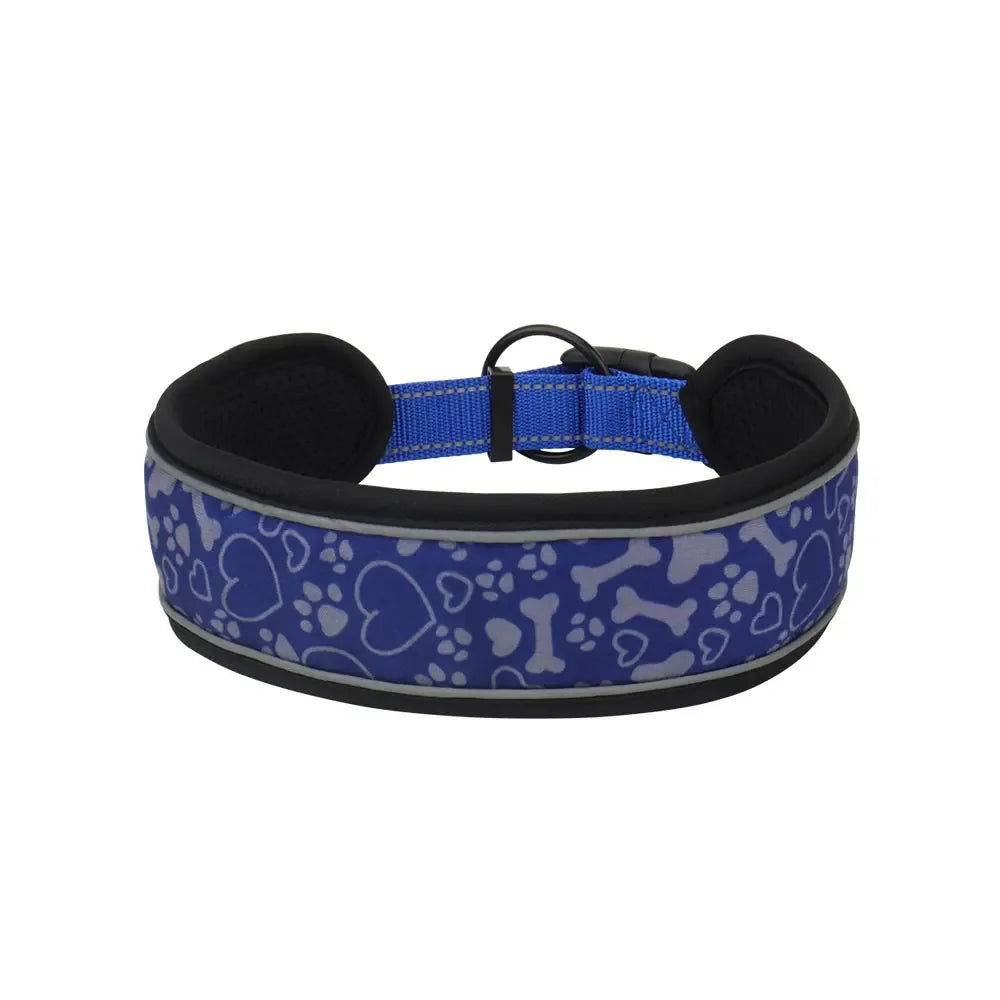 Medium Big Dog Collar Comfortable Soft Neck Adjustable Widen Thicken Reflective Durable for Large Dogs Walk Pet Collar by PawHaven