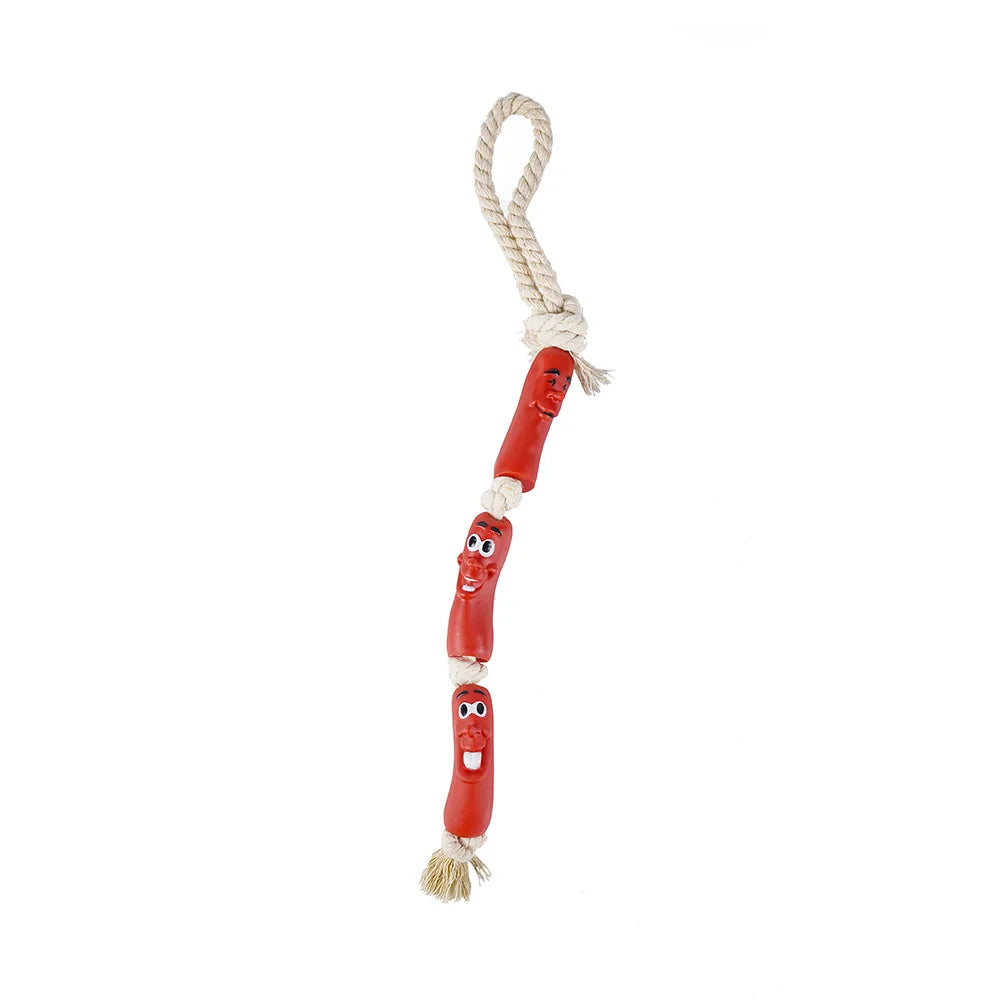 Sausage Rope Dog Toy, Durable Non-Toxic Interactive Chew and Tug Play for Training and Fun by PawHaven