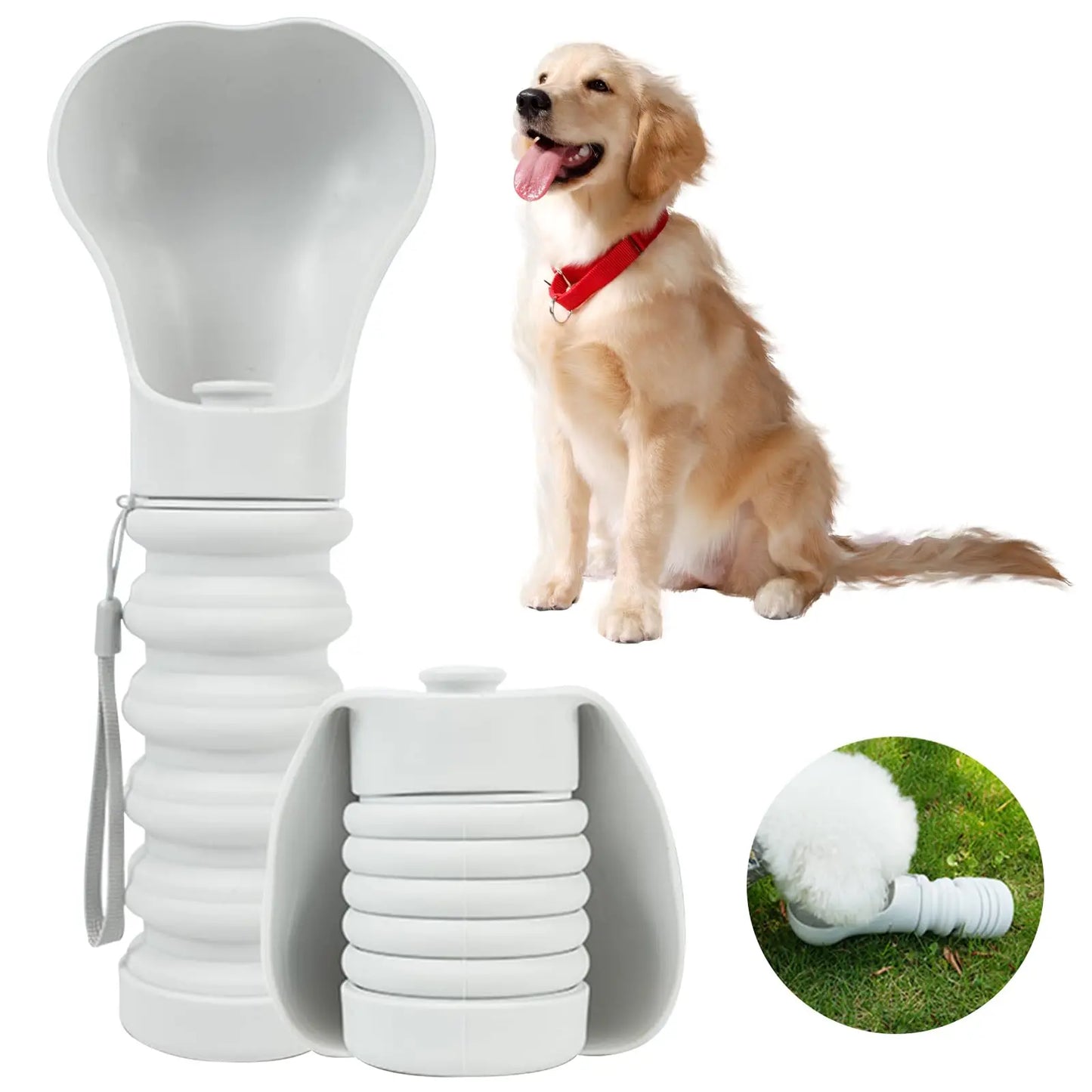 Foldable Dog Water Bottle - 550ml Leak-Proof & Hands-Free for Walking, Hiking, Camping & Travel for Dogs and Cats by PawHaven