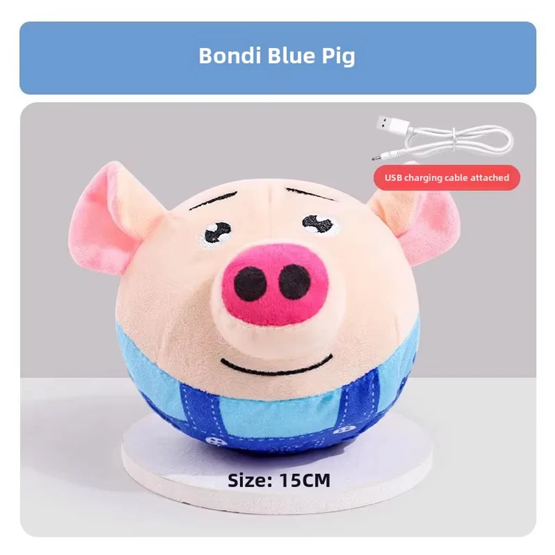 New Dog Toys Interactive Puzzle Electric Plush Jumping Ball USB Rechargeable Clown Cartoon Dog Training Toy Piggy Pet Product by PawHaven