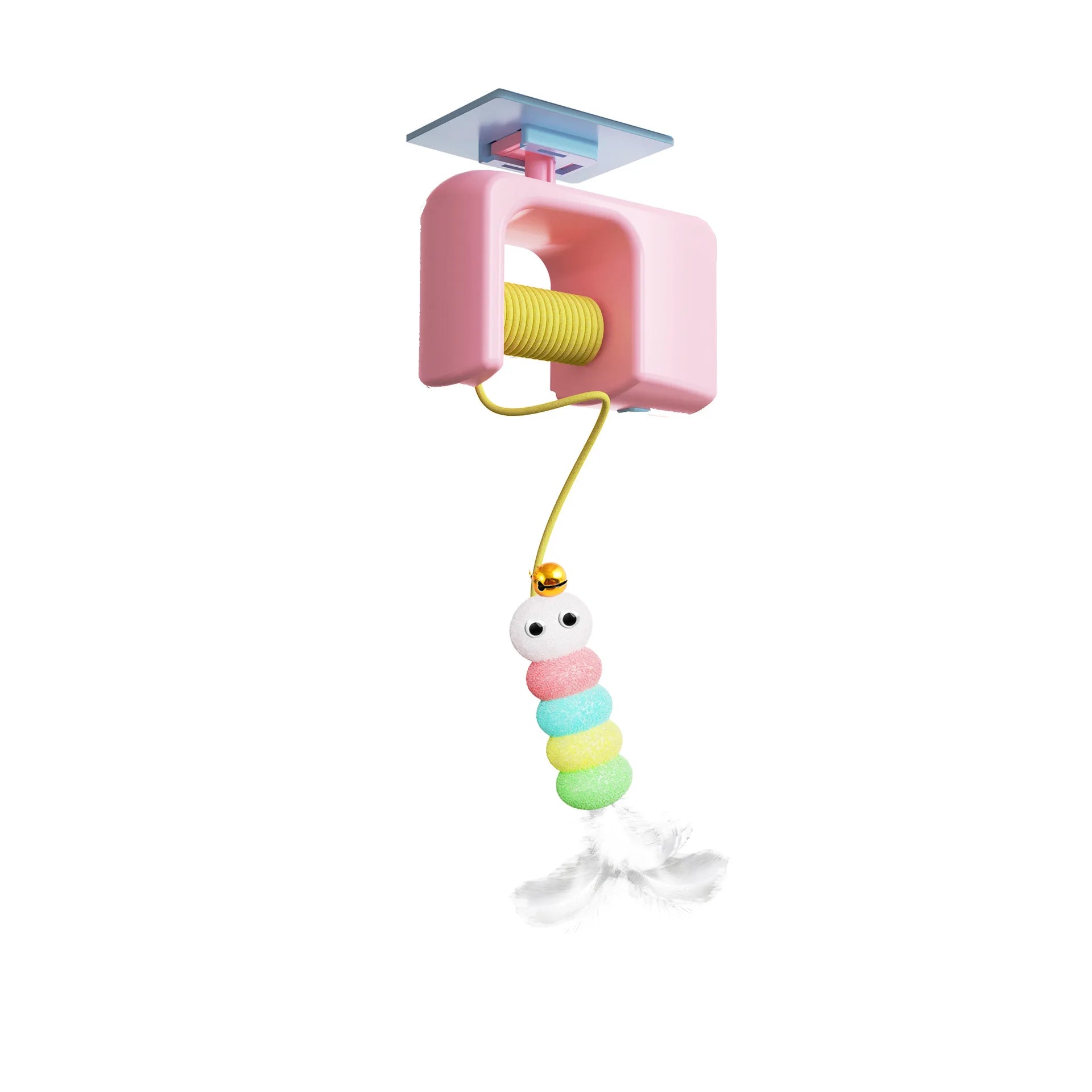 Interactive Hanging Cat Toy Caterpillar & Flying Bird Design Self-Play Teaser Wand for Indoor Cats Kitten Chasing Exercise by PawHaven
