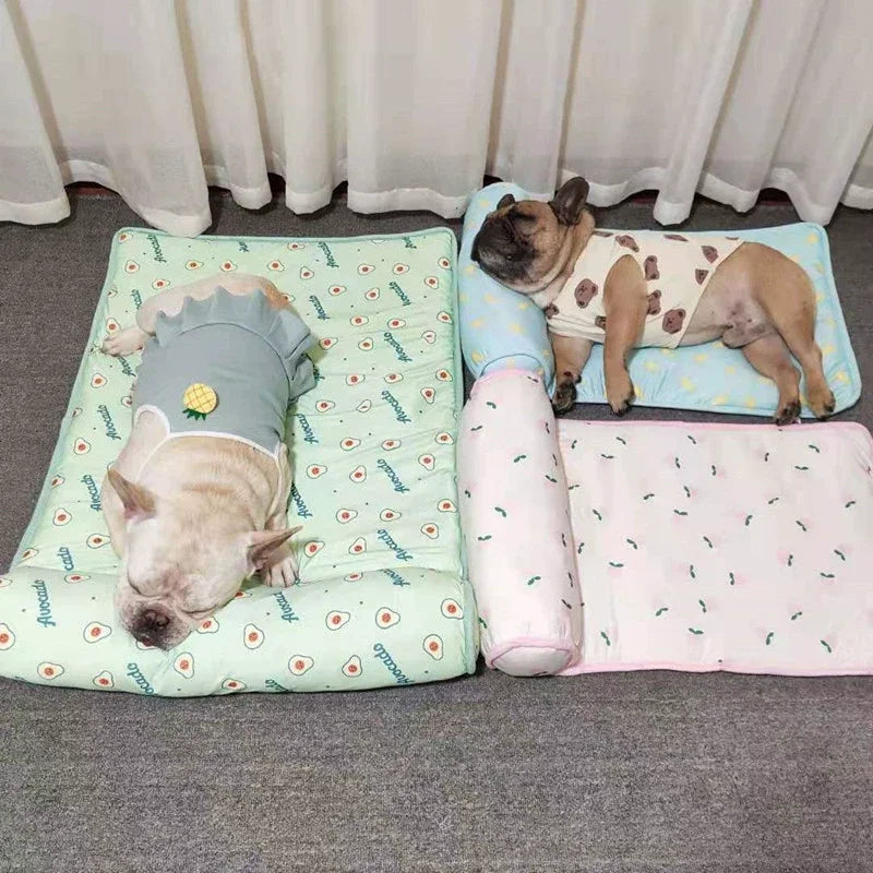 Summer Pet Ice Pad Cooling Mat Ice Silk Cushion Non Slip Washable Anti Heat Dog Cat Bed Portable Cool Rest Mat Summer Heat Relie by PawHaven