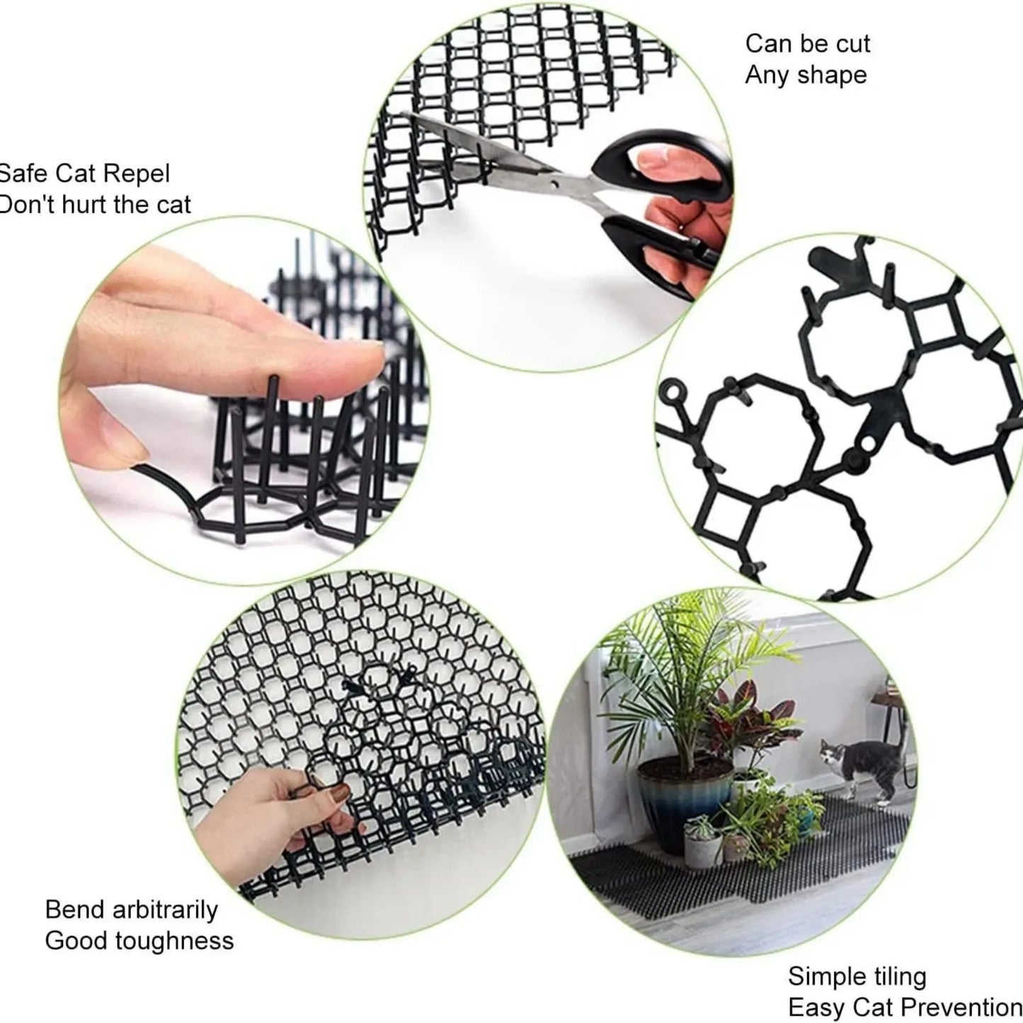 Cat-Proof Mat with Spikes for Vegetable Garden Durable Protection against Cats And Dogs Ideal for Gardening And Plant Care by PawHaven