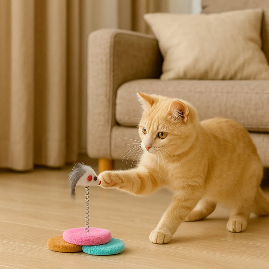 Cat Scratching Toy with Spring and Scratchboard, Durable Interactive Play for Cats, Protects Furniture by PawHaven
