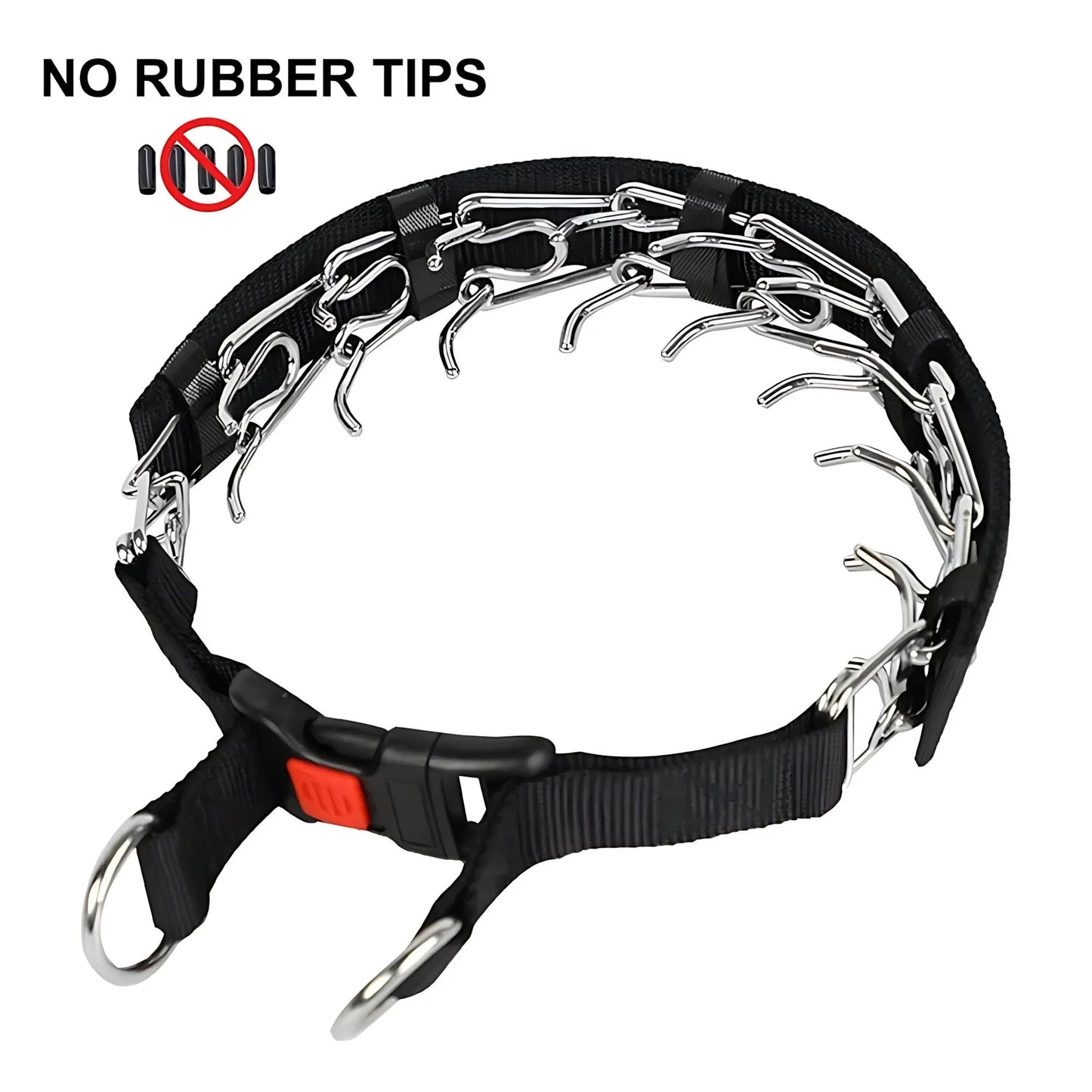 Dog Prong Training Collar Choke Pinch Collar with Rubber Comfort Tips Quick Release Snap Buckle Adjustable for Puppies Dogs by PawHaven