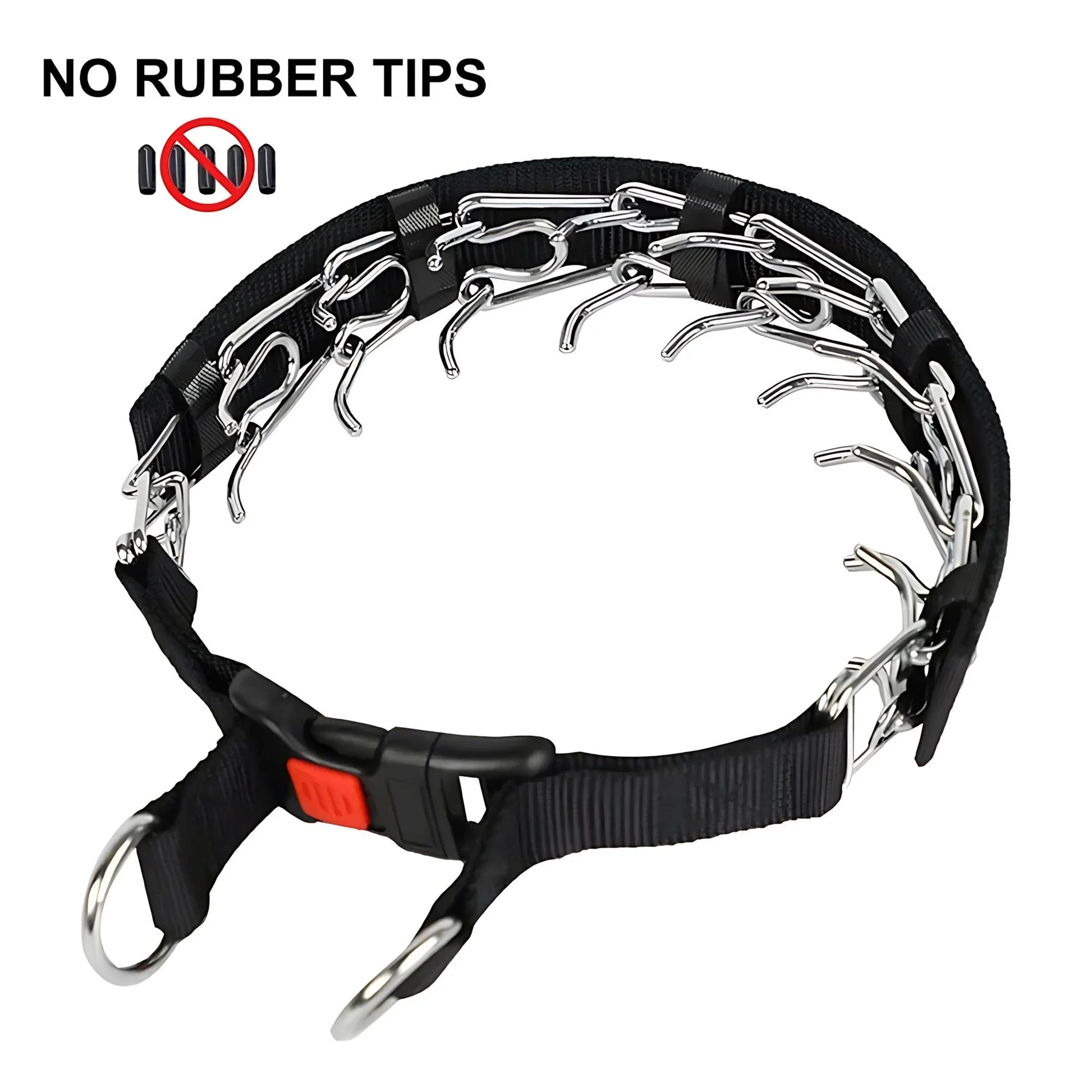 Dog Prong Training Collar Choke Pinch Collar with Rubber Comfort Tips Quick Release Snap Buckle Adjustable for Puppies Dogs by PawHaven