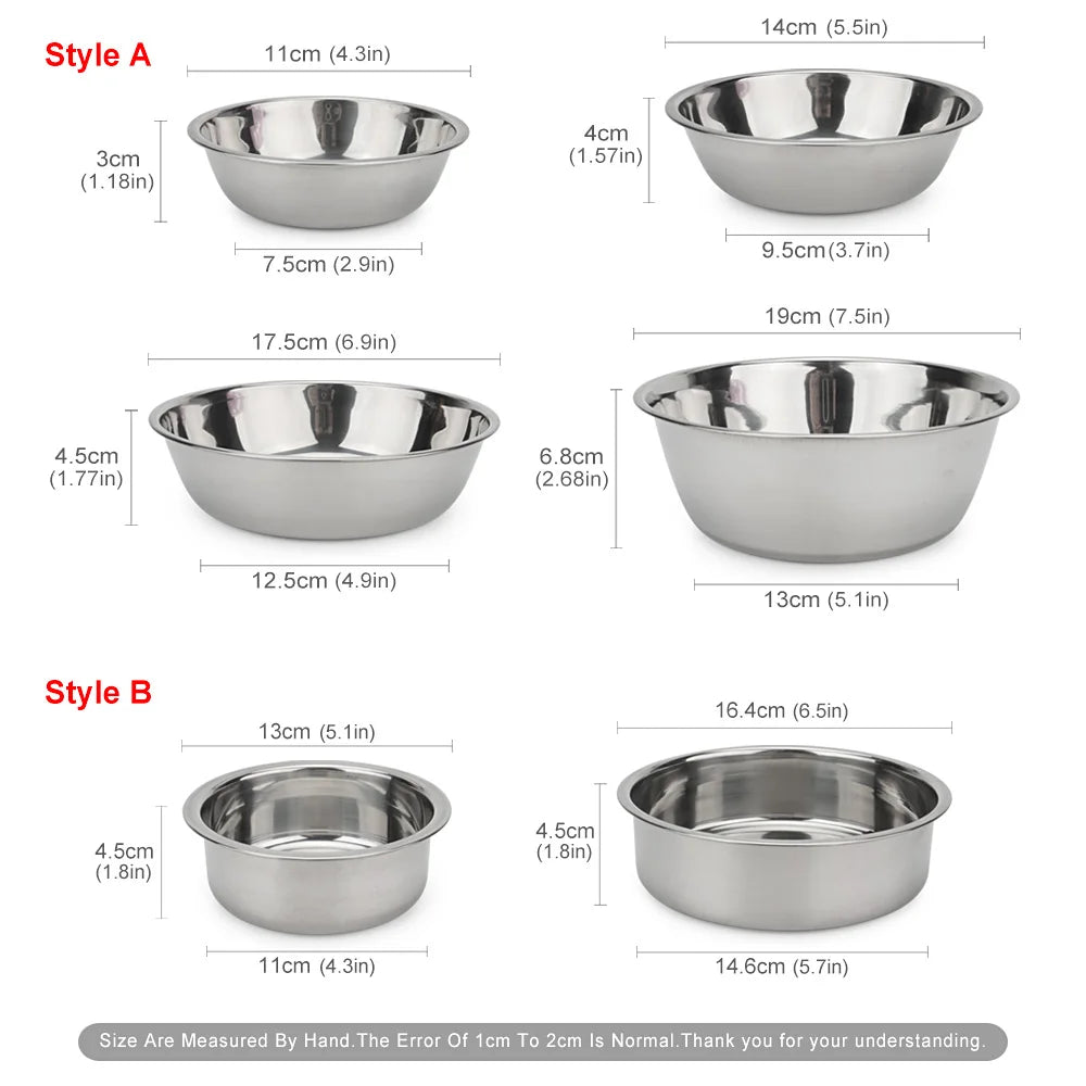 Metal Dog Cat Stainless Steel Pet Bowl Food Drinking Bowl For Small Medium Big Dogs by PawHaven