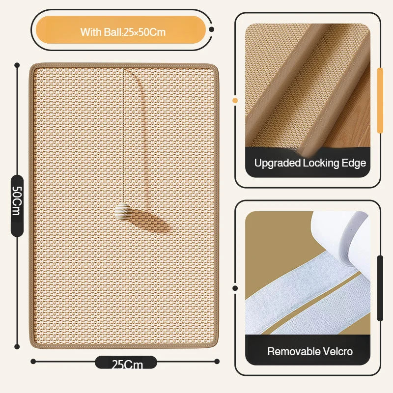 Sisal Cat Scratch Pad Wall Protector For Furniture by PawHaven