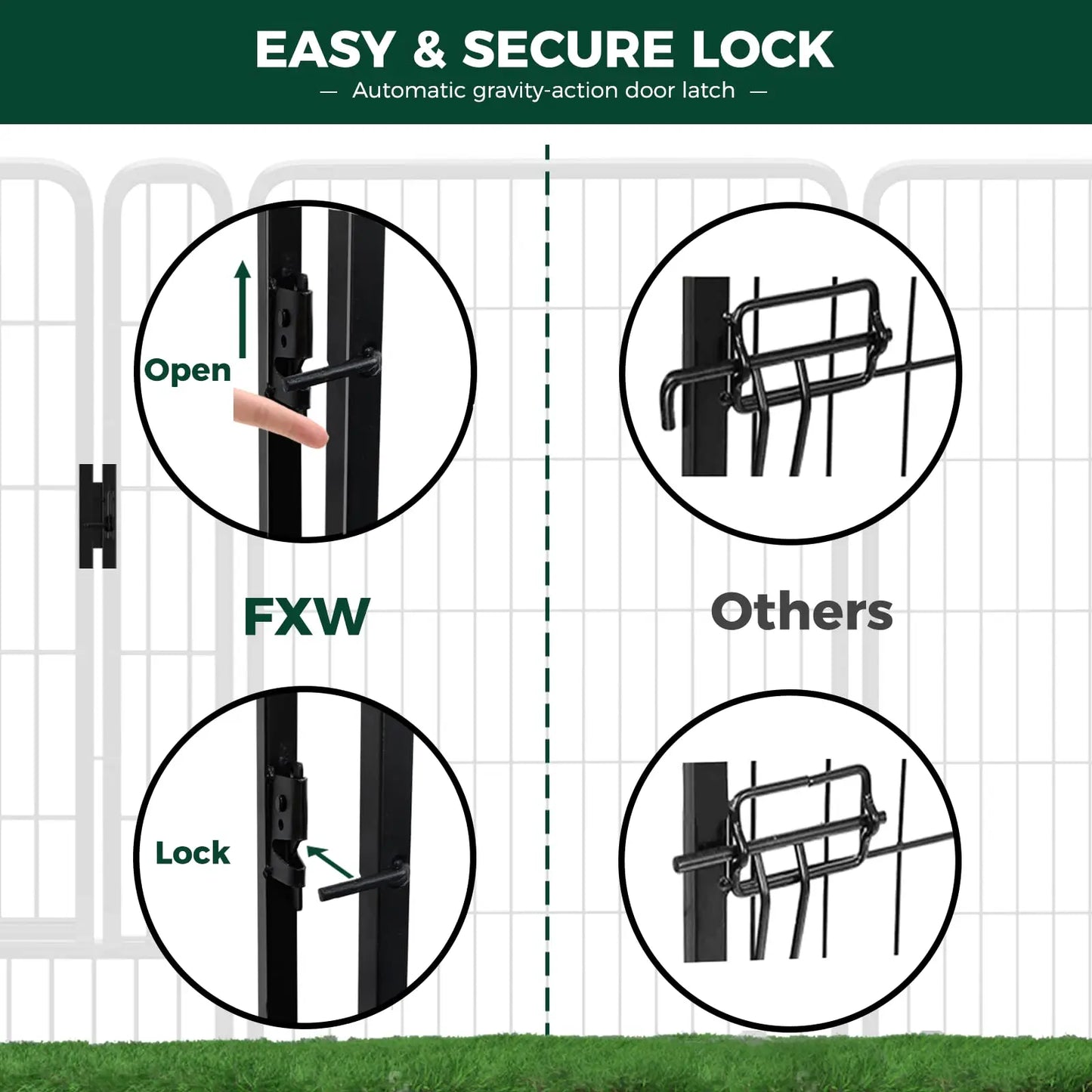Heavy-Duty 8 Panels Dog Playpen Indoor & Outdoor Pet Exercise Pen with Door Rust-Proof Iron Metal Fence Dog Playpen for Puppies by PawHaven