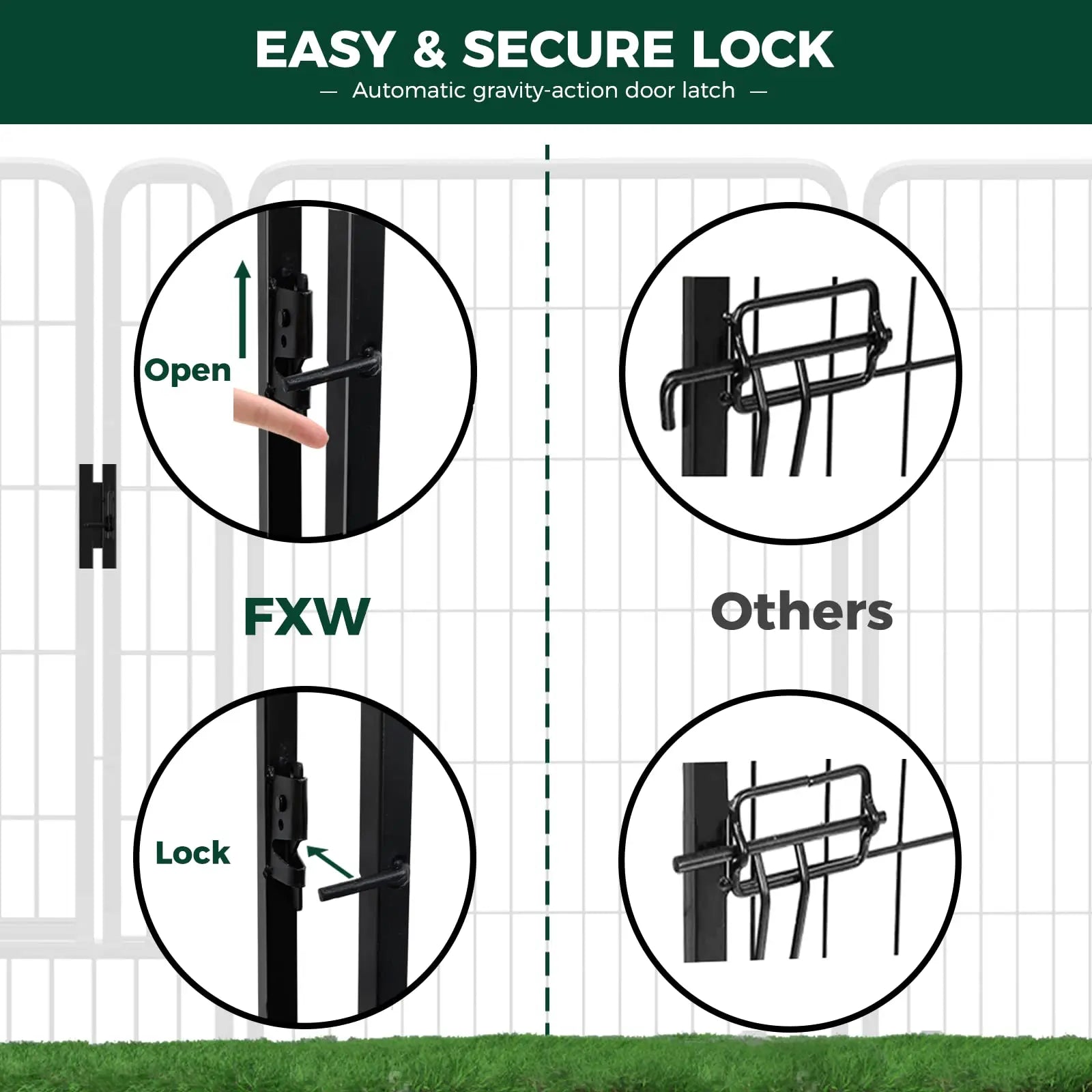 Heavy-Duty 8 Panels Dog Playpen Indoor & Outdoor Pet Exercise Pen with Door Rust-Proof Iron Metal Fence Dog Playpen for Puppies by PawHaven
