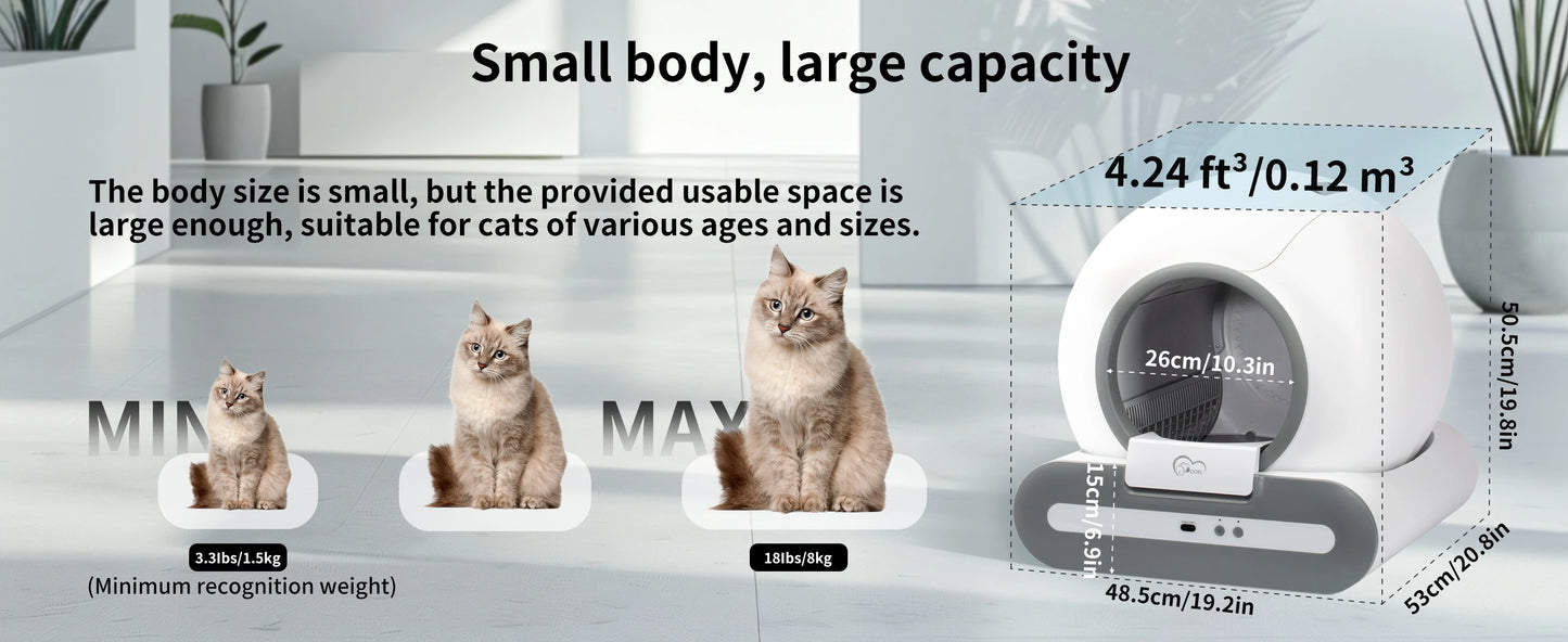 Doel 65L Self Cleaning Cat Litter Box App Control by PawHaven