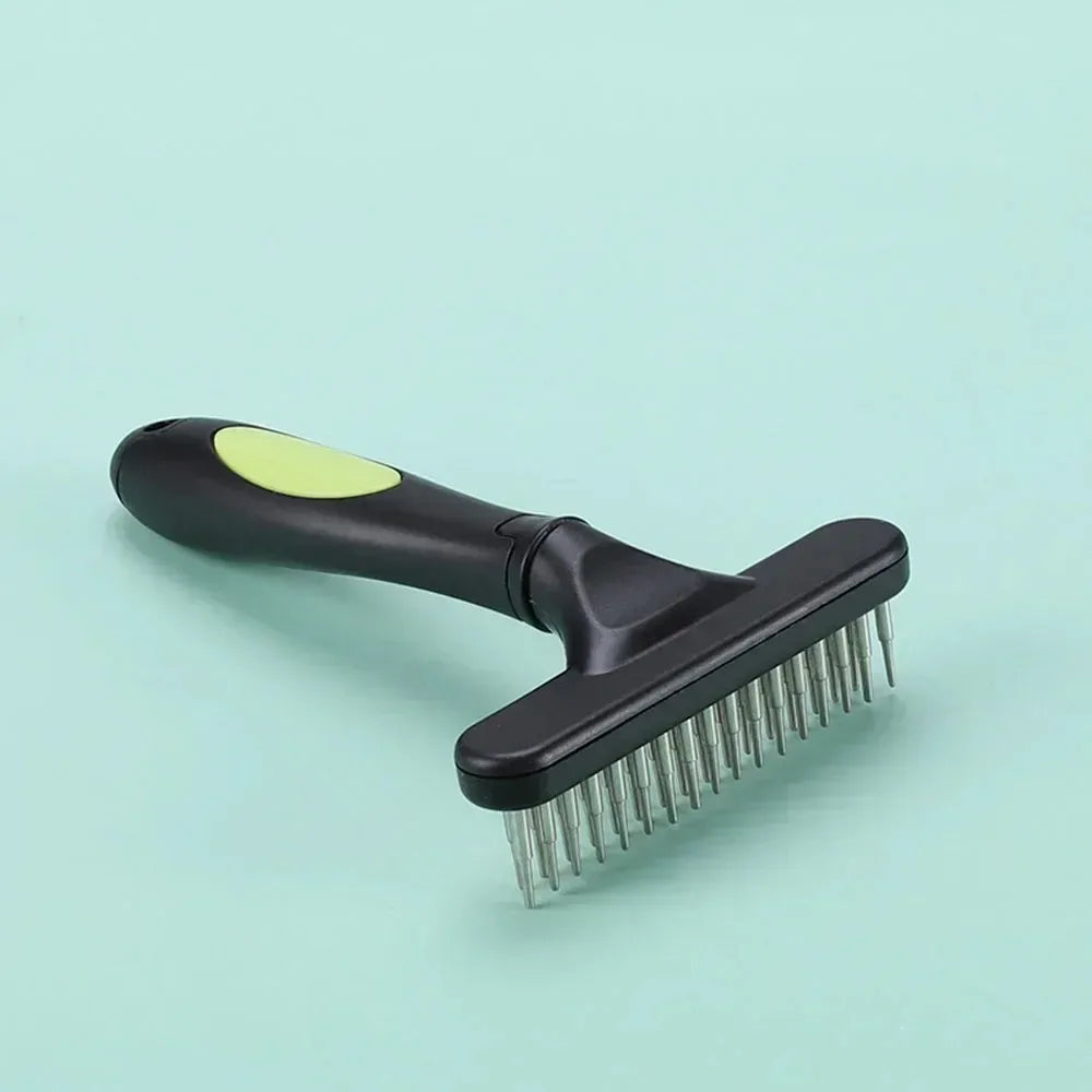 Dog Rake Deshedding Dematting Brush Comb Undercoat Rake for Dogs Cats Short Long Hair Pet Brushes Shedding with Double Row Pins by PawHaven