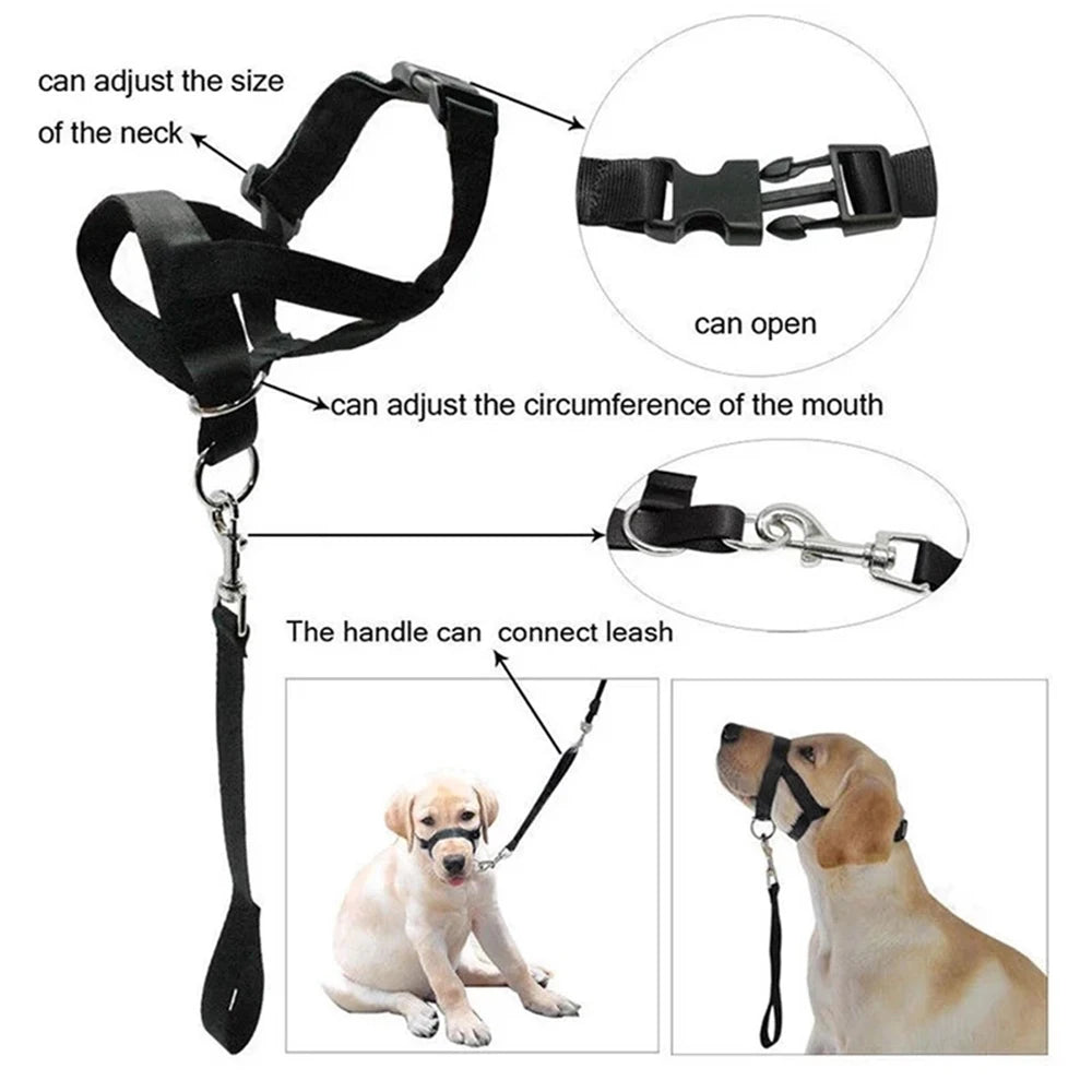 S-XXL Dog Halter Halti Training Head Collar Gentle Leader Harness Nylon Collars by PawHaven