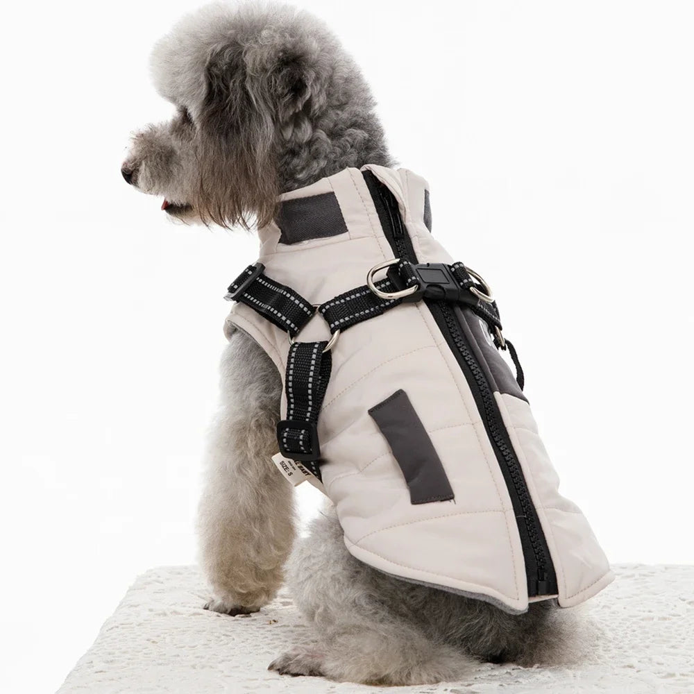 Premium Warm Windproof Dog Jacket With Dual D Rings by PawHaven