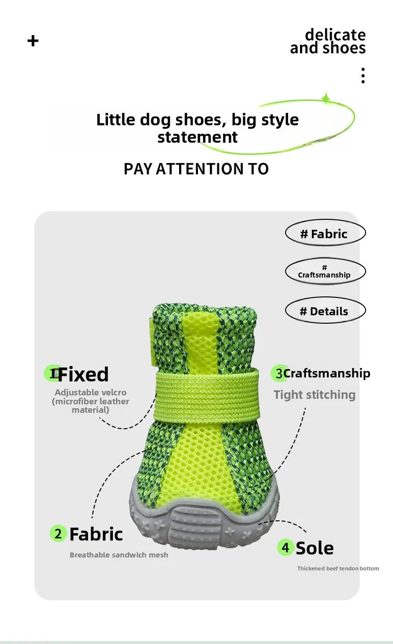 Comfortable Breathable Mesh Dog Shoes, Easy Wear Pet Footwear for Puppies and Small Dogs by PawHaven