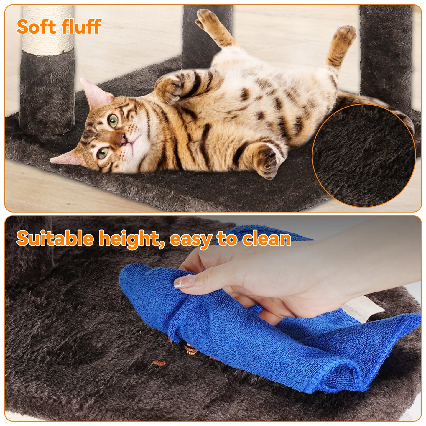 Passerscat Cat Trees Cat Climbing Frame For Indoor Cats Multi-Level With Scratching Posts Cat Tower Padded Top Perches and Condo by PawHaven