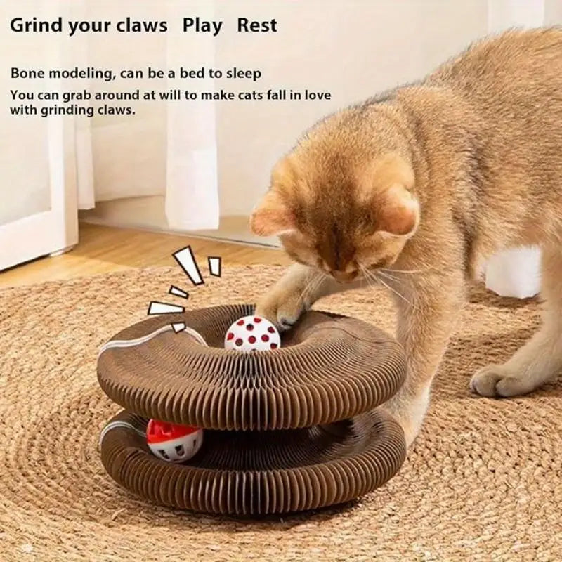 Magic Cat Scratcher with Plush Mouse Toy - Durable, Space-Saving & Versatile Scratching Board, Endless Fun pet products by PawHaven
