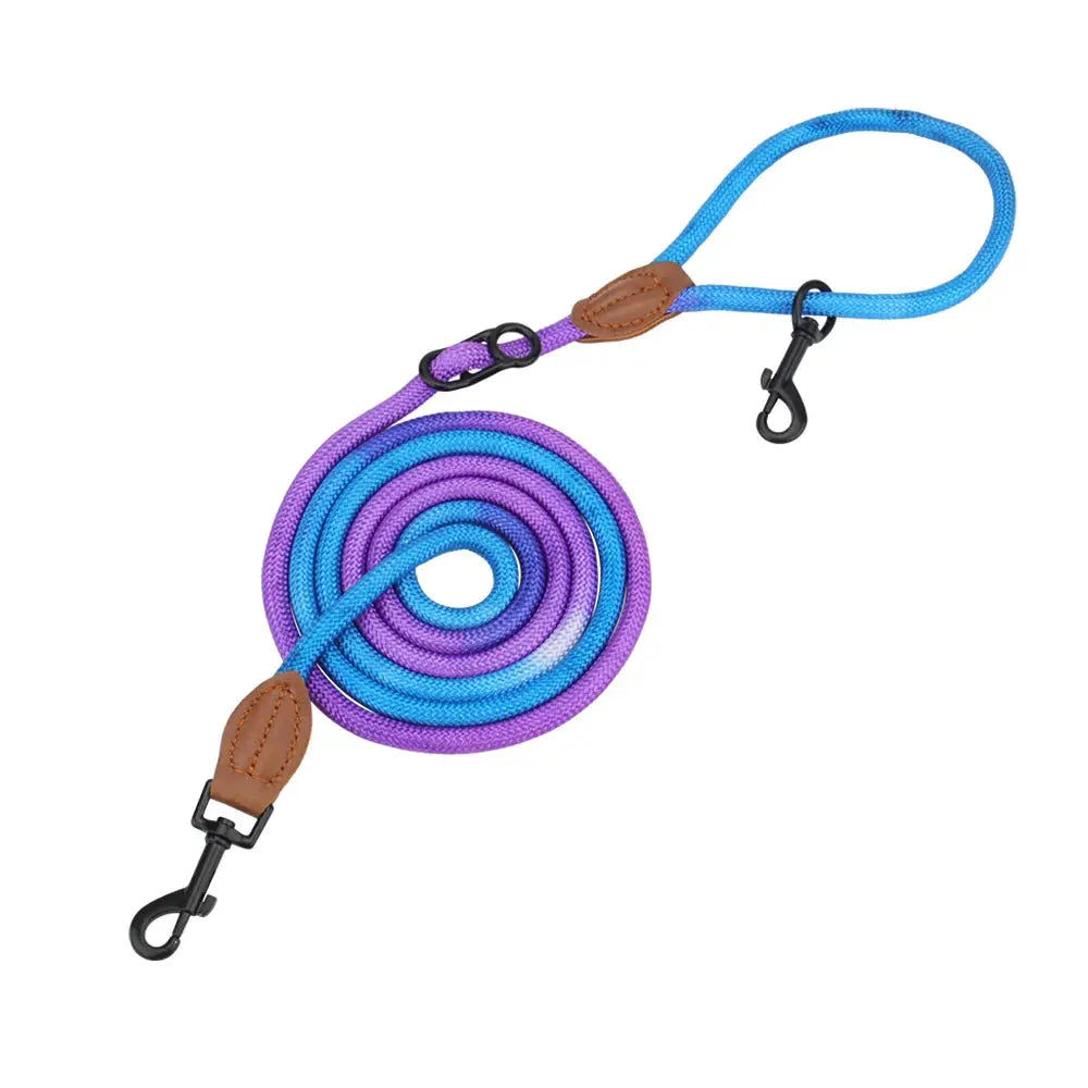 Double Head Dog Leash Crossbody Pet Round Traction Rope Lead Training Walking Cat Leashes by PawHaven