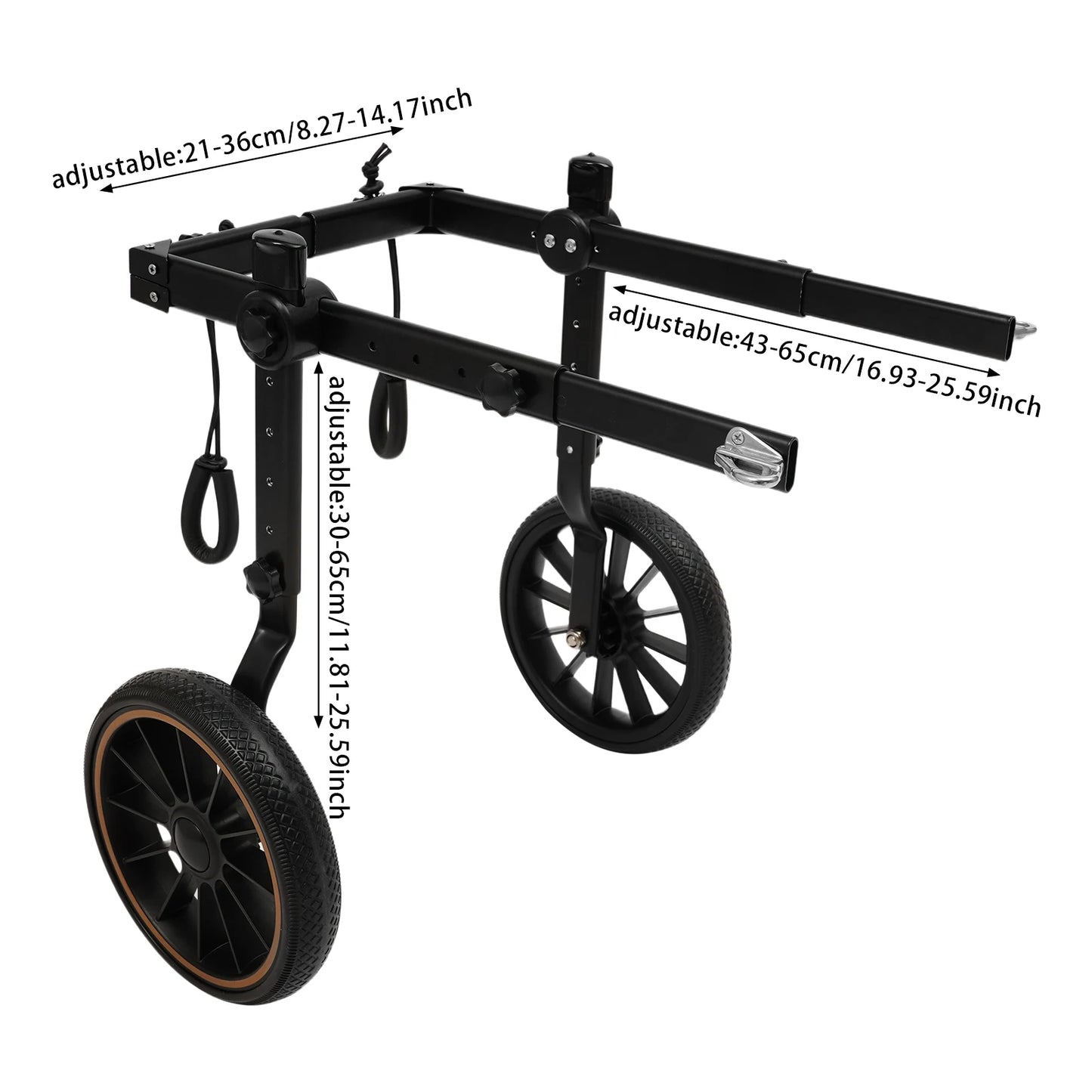 Adjustable Dog Wheelchair Hind Leg Rehabilitation Walker, Aluminum Alloy Pet Walking Aid Cart for Disabled & Senior Dogs by PawHaven