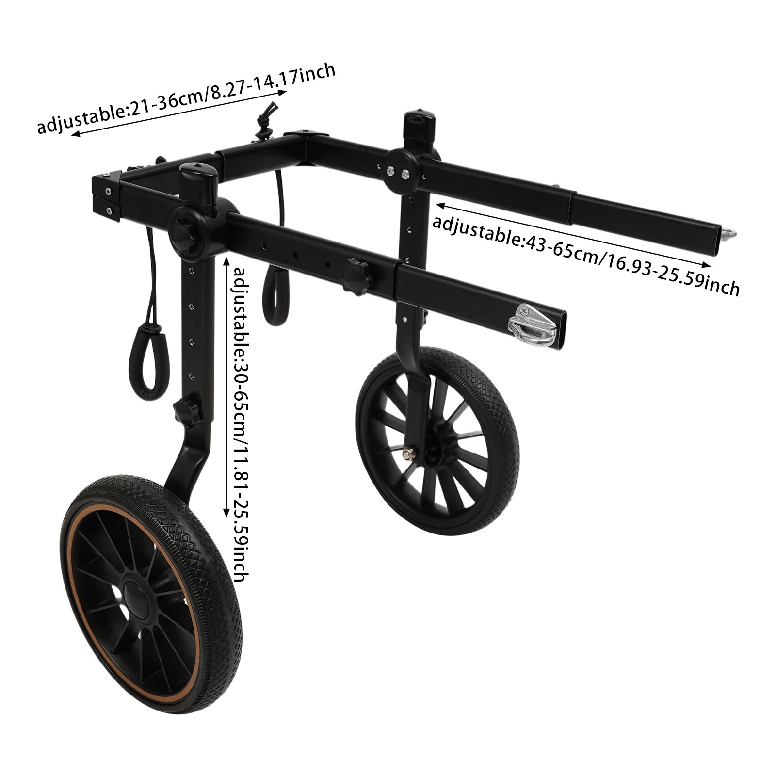 Adjustable Dog Wheelchair Hind Leg Rehabilitation Walker, Aluminum Alloy Pet Walking Aid Cart for Disabled & Senior Dogs by PawHaven