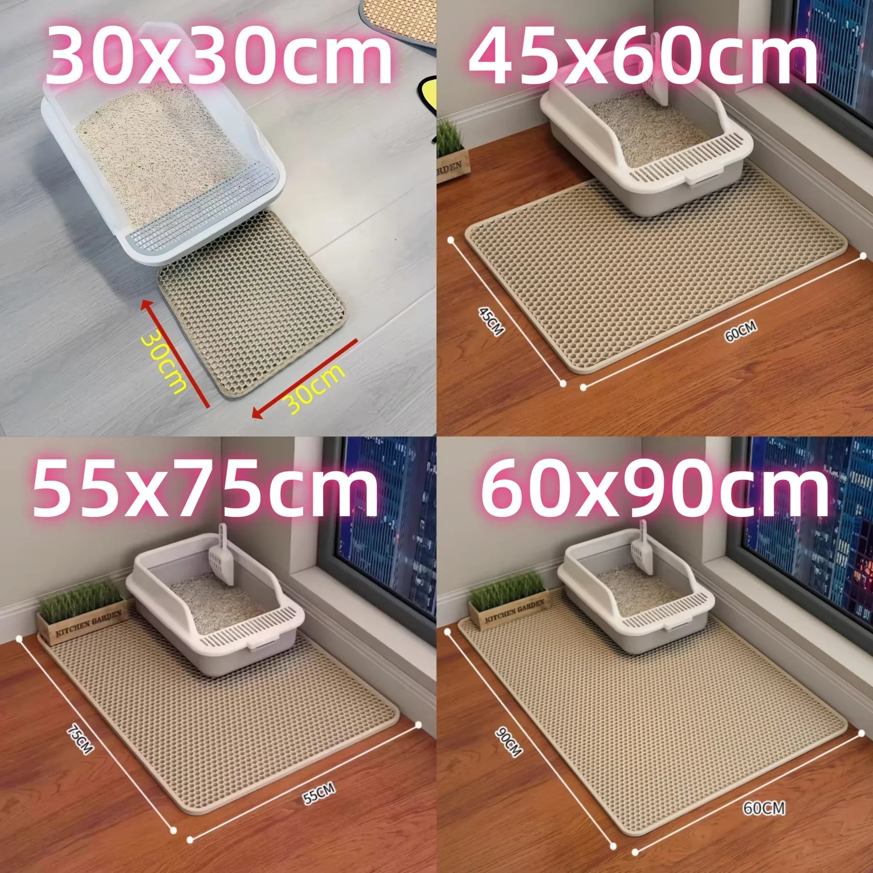 Premium Extra Large Cat Litter Mat Waterproof Non Slip by PawHaven