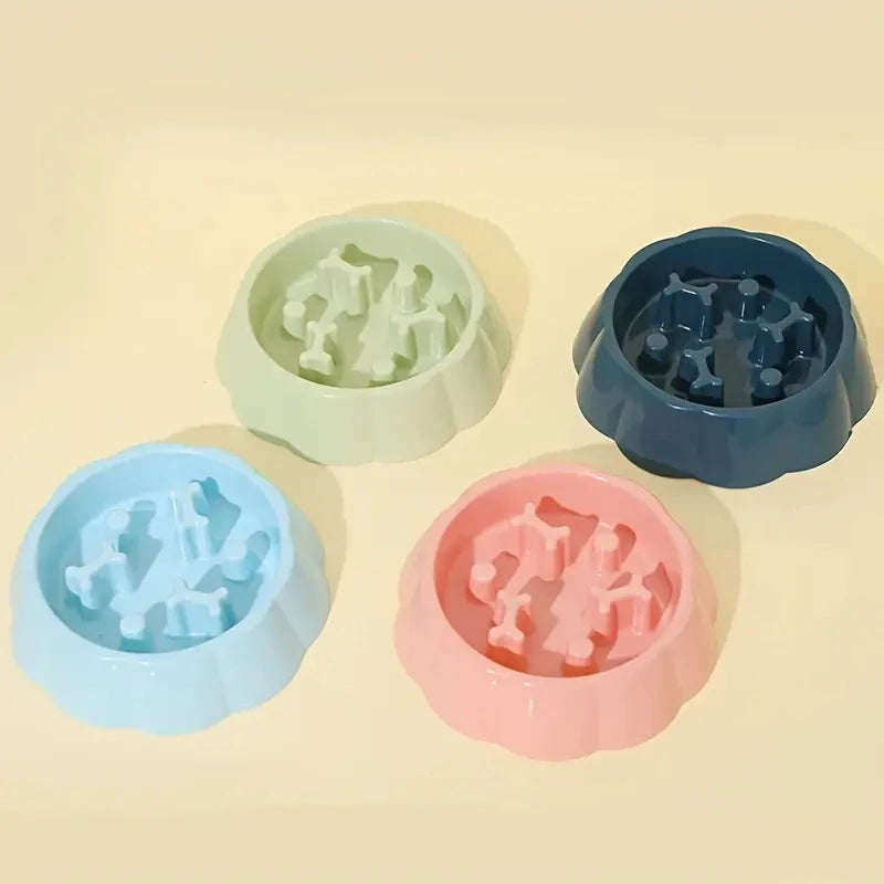 Anti-Choking Slow Feeder Dog Bowls, 1Pcs Set - Non-Slip, DurablePlastic Food & Water Dishes For Small To Medium Dogs by PawHaven