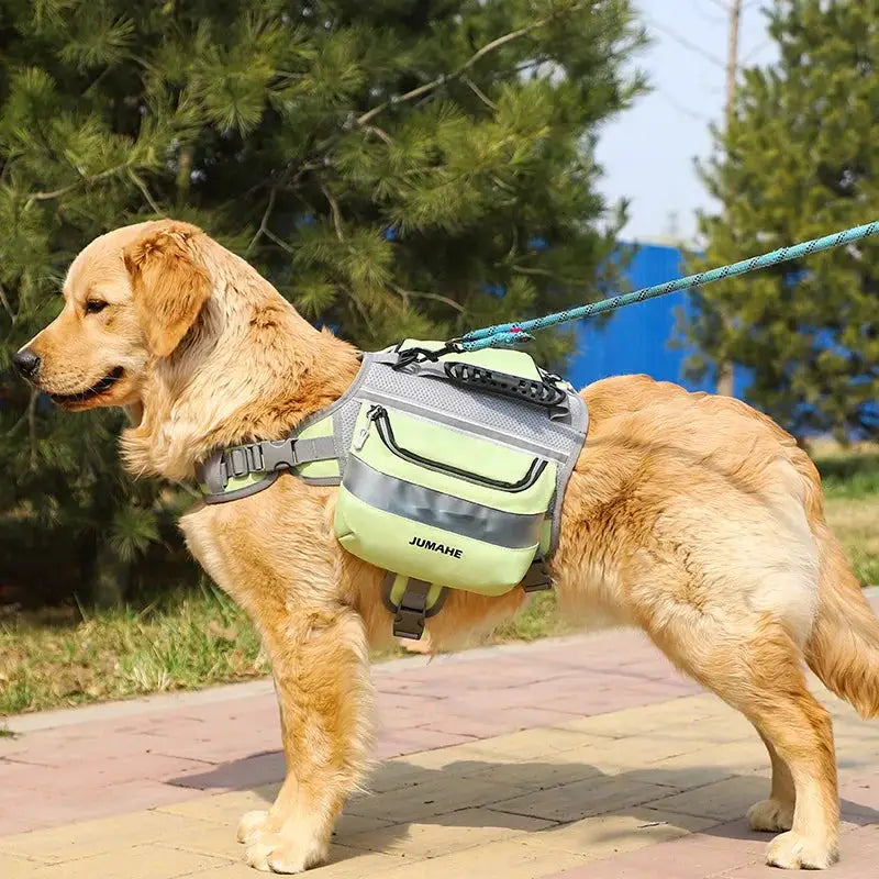Pet Snack Bag Outdoor Dog Backpacks Harness Reflective Chest Strap Double Bags Vest Walk Travel Camping for Medium Large Dog by PawHaven
