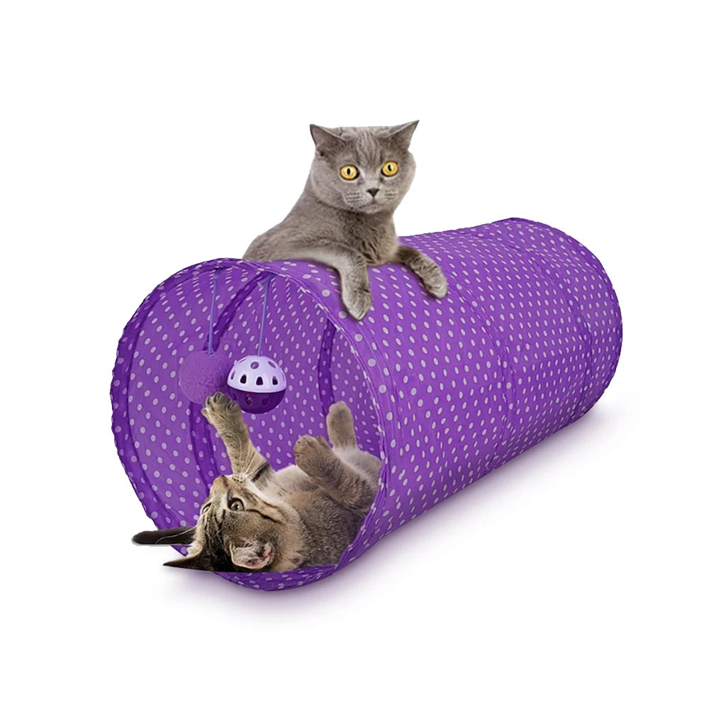 Dot Tunnel Cat Toy Tubes Ball Fold Kitten Pet Toy Puppy Rabbit Play Cat Tent by PawHaven