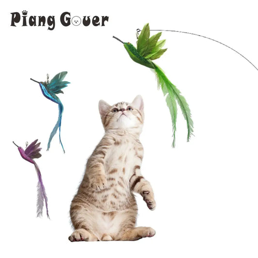 1p Simulation Bird Cat Toy Replaces Head Cat Teasing Stick Teasing Interactive Pet Toy by PawHaven