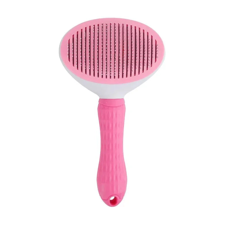 Pet One Button Self Cleaning Slicker Brush Automatic Hair Remover Comb Dog Cat Massage Needle Comb For Pet Beauty Care Supplies by PawHaven