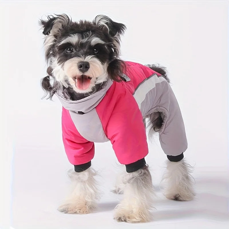 Autumn and winter new dog clothes, four-legged cotton jacket, outdoor reflective leash, thick coat for keeping dogs warm by PawHaven
