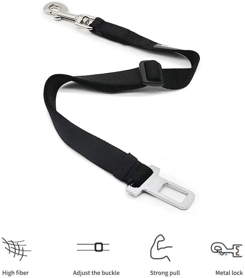 Premium Adjustable Dog Car Seat Belt For Safe Travel by PawHaven