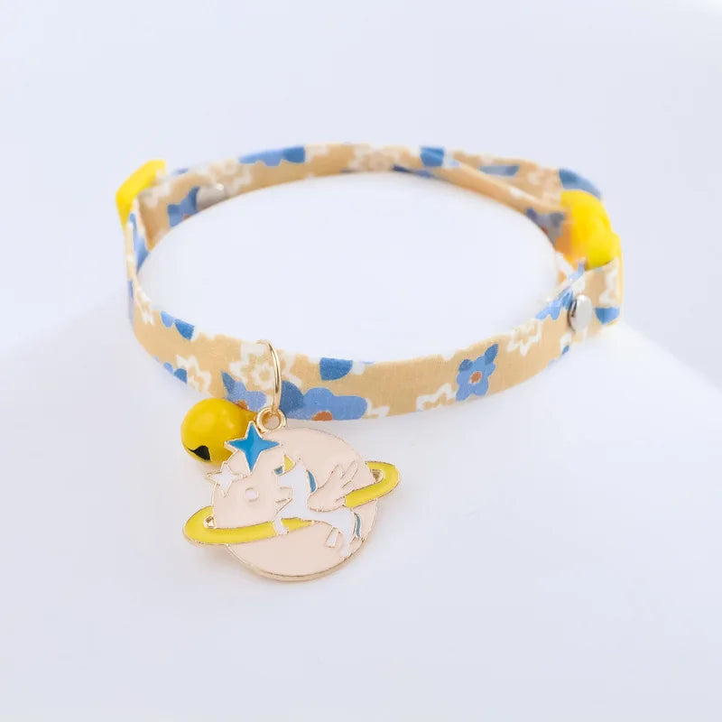 Cute Daisy Pet Collar for Summer, Cat Dog Necklace with Breakaway Safety Buckle, Breathable & No Choke Summer Daisy Flower by PawHaven